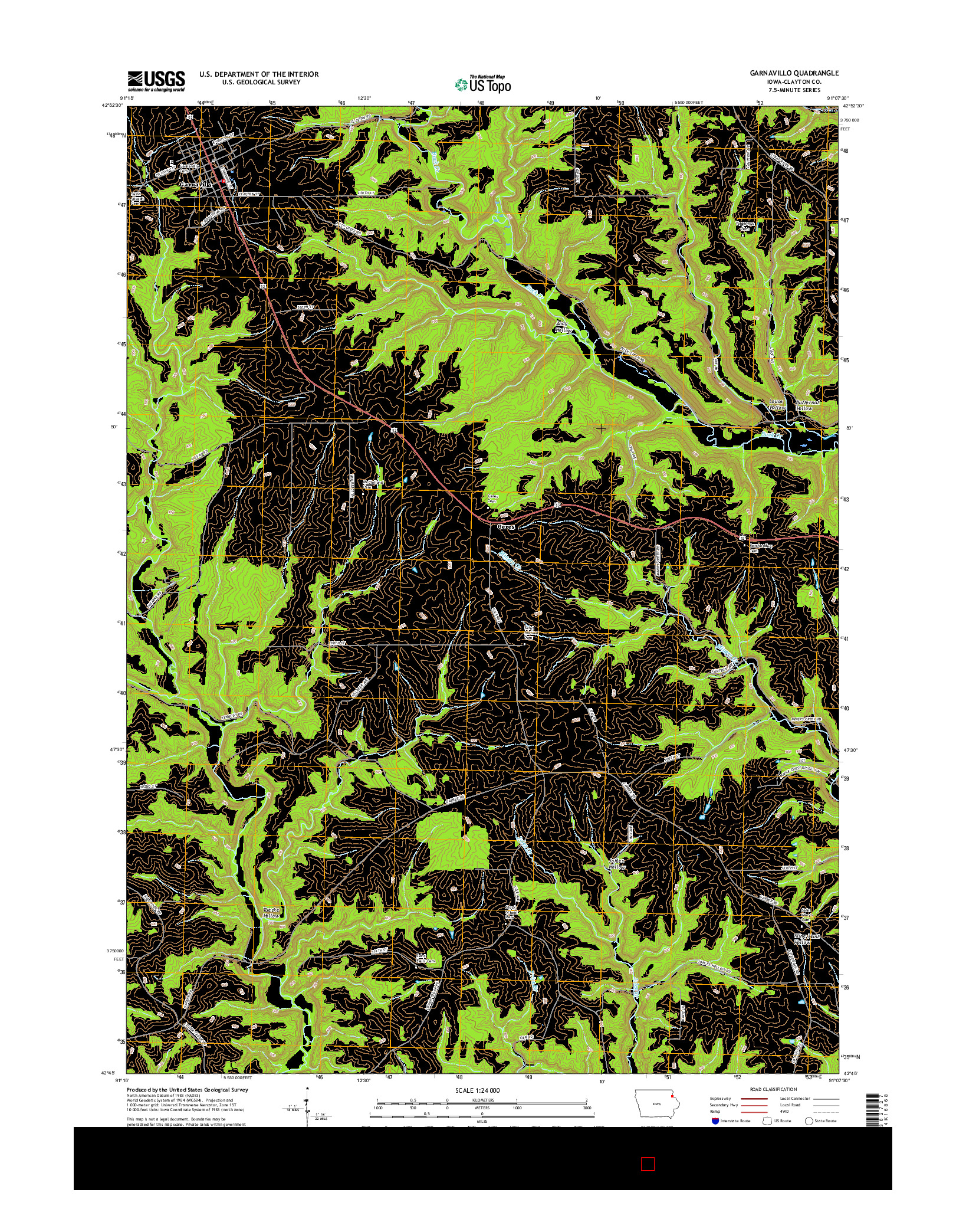 USGS US TOPO 7.5-MINUTE MAP FOR GARNAVILLO, IA 2015
