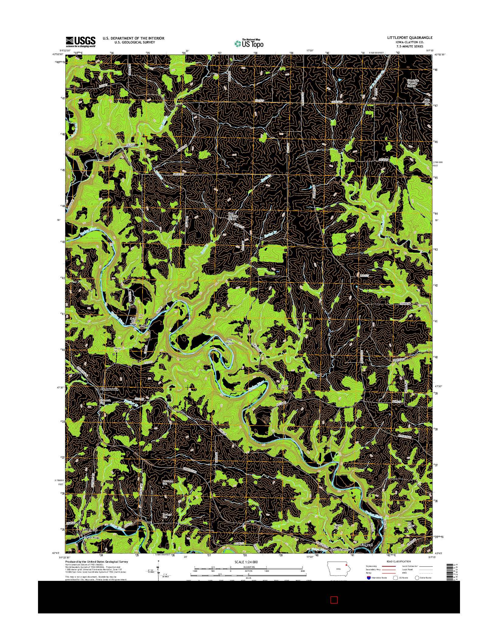 USGS US TOPO 7.5-MINUTE MAP FOR LITTLEPORT, IA 2015