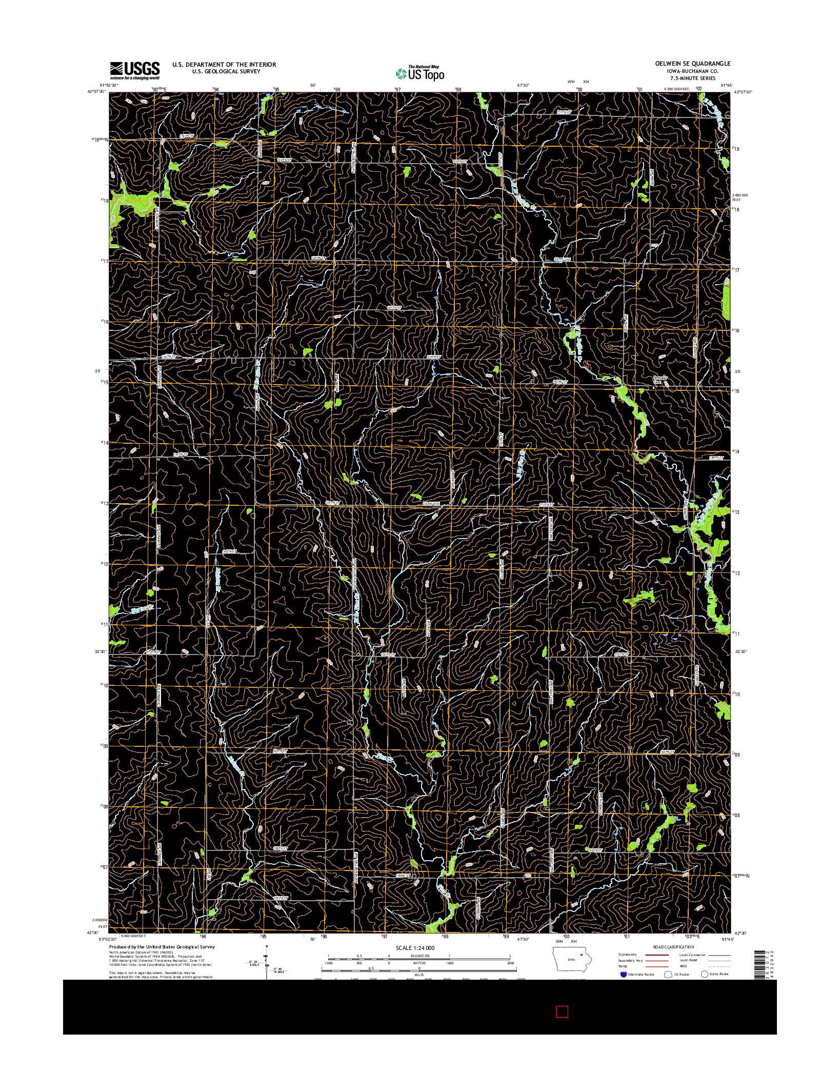 USGS US TOPO 7.5-MINUTE MAP FOR OELWEIN SE, IA 2015