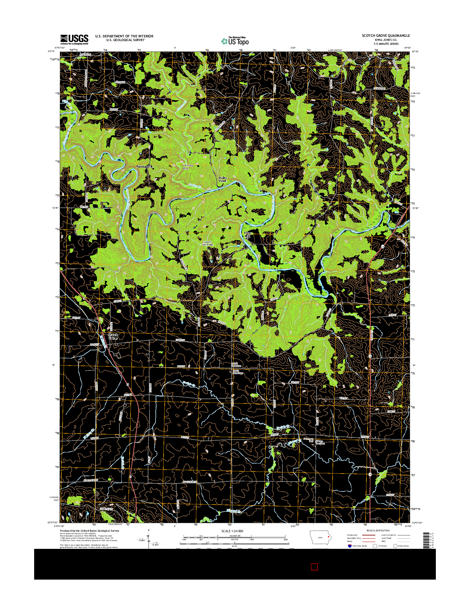 USGS US TOPO 7.5-MINUTE MAP FOR SCOTCH GROVE, IA 2015