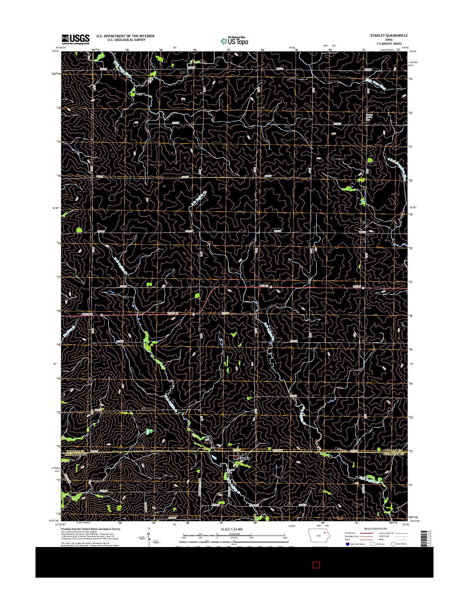 USGS US TOPO 7.5-MINUTE MAP FOR STANLEY, IA 2015