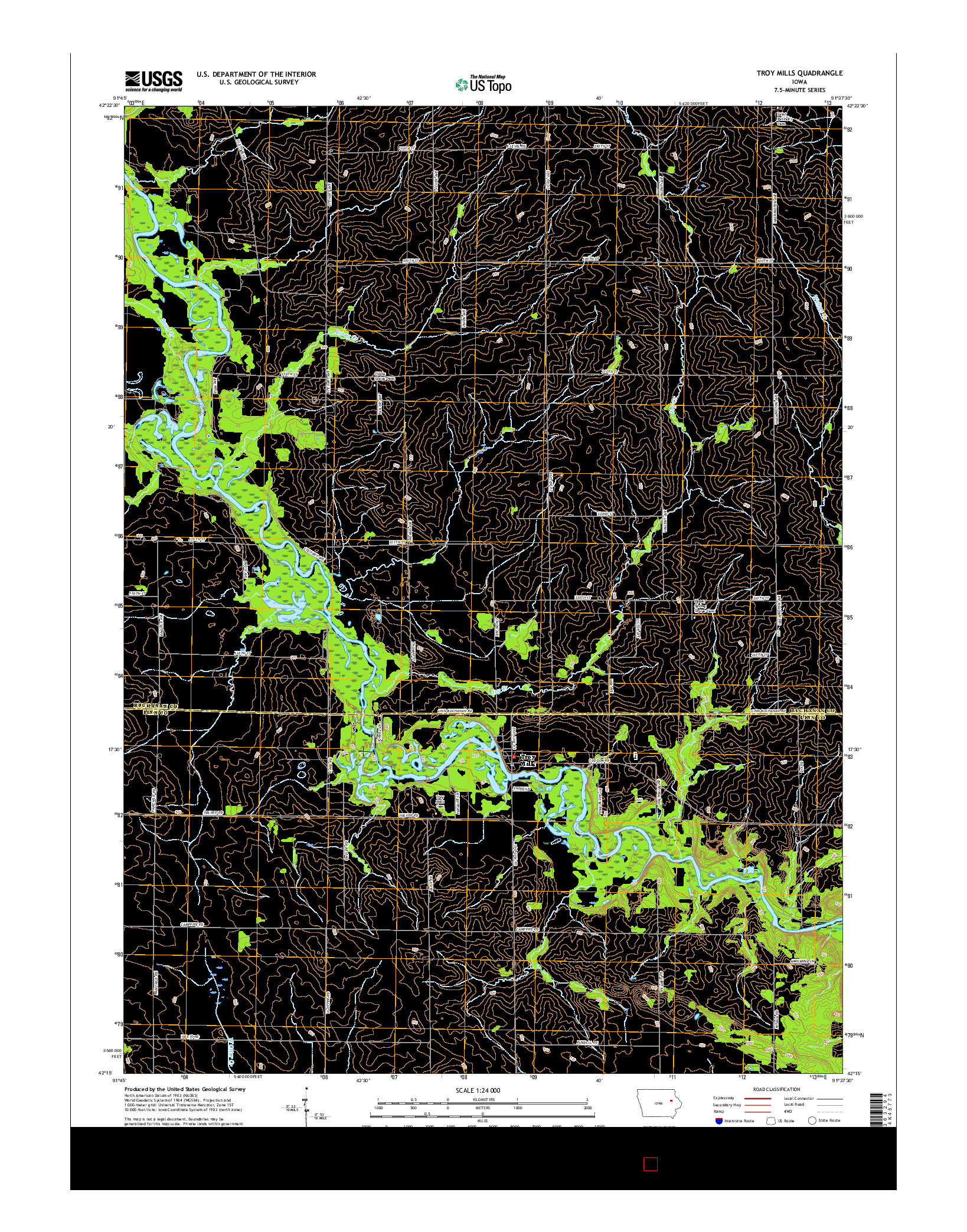 USGS US TOPO 7.5-MINUTE MAP FOR TROY MILLS, IA 2015