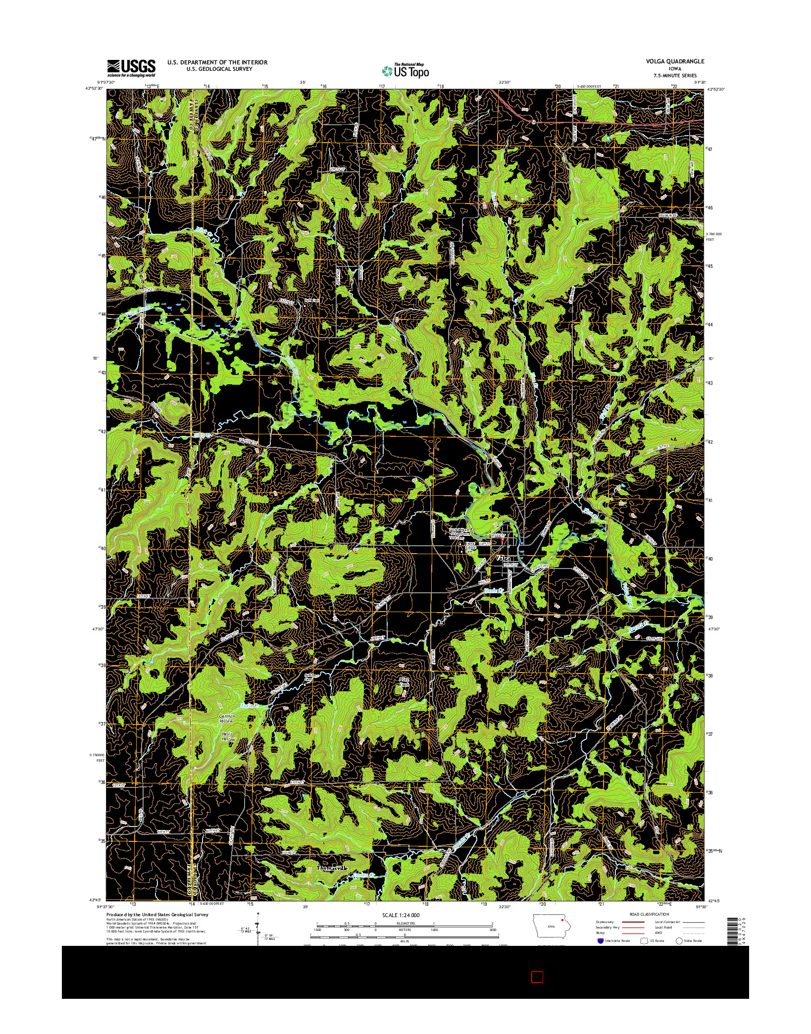 USGS US TOPO 7.5-MINUTE MAP FOR VOLGA, IA 2015