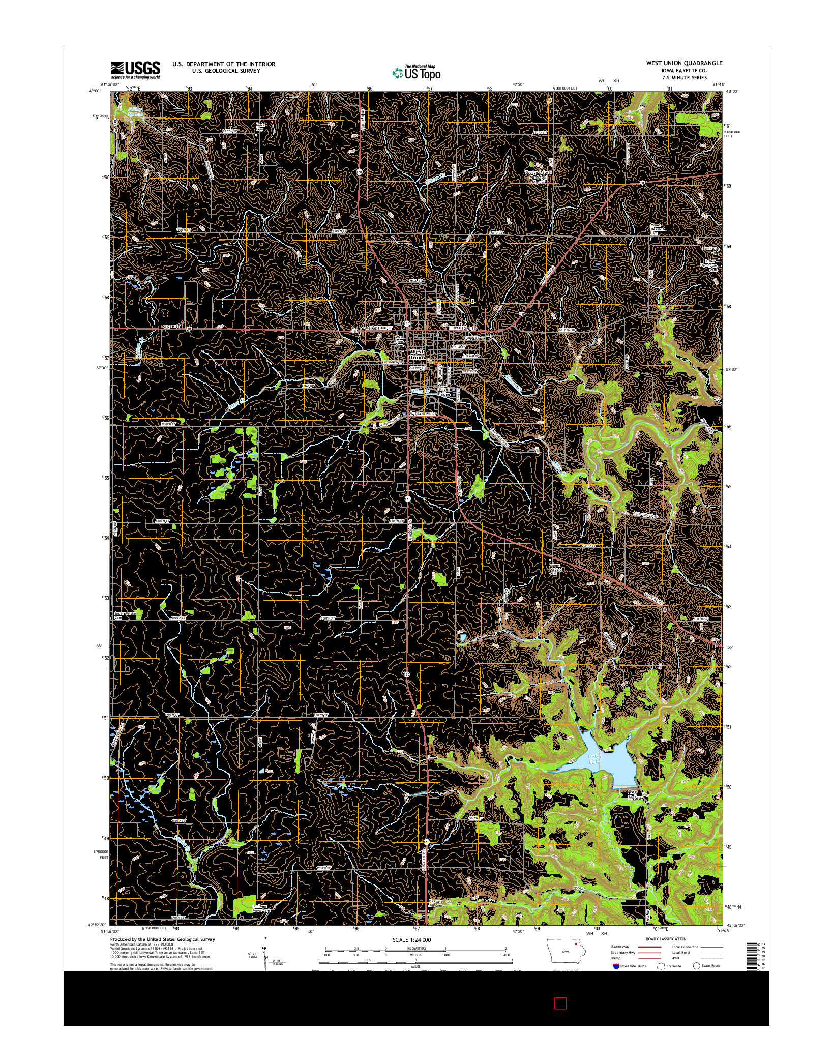 USGS US TOPO 7.5-MINUTE MAP FOR WEST UNION, IA 2015