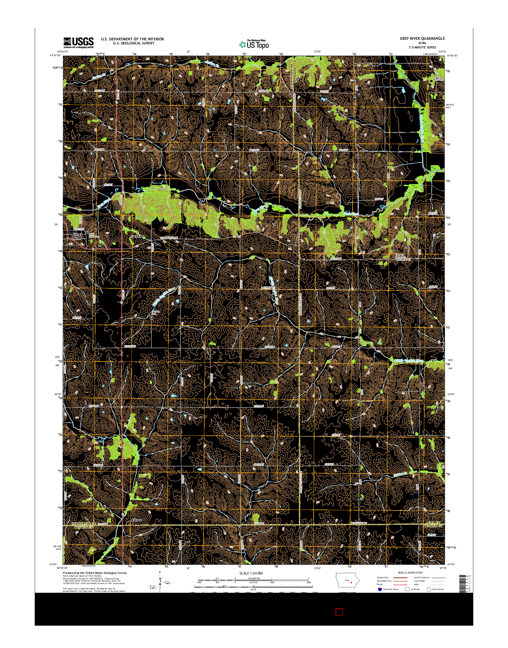 USGS US TOPO 7.5-MINUTE MAP FOR DEEP RIVER, IA 2015