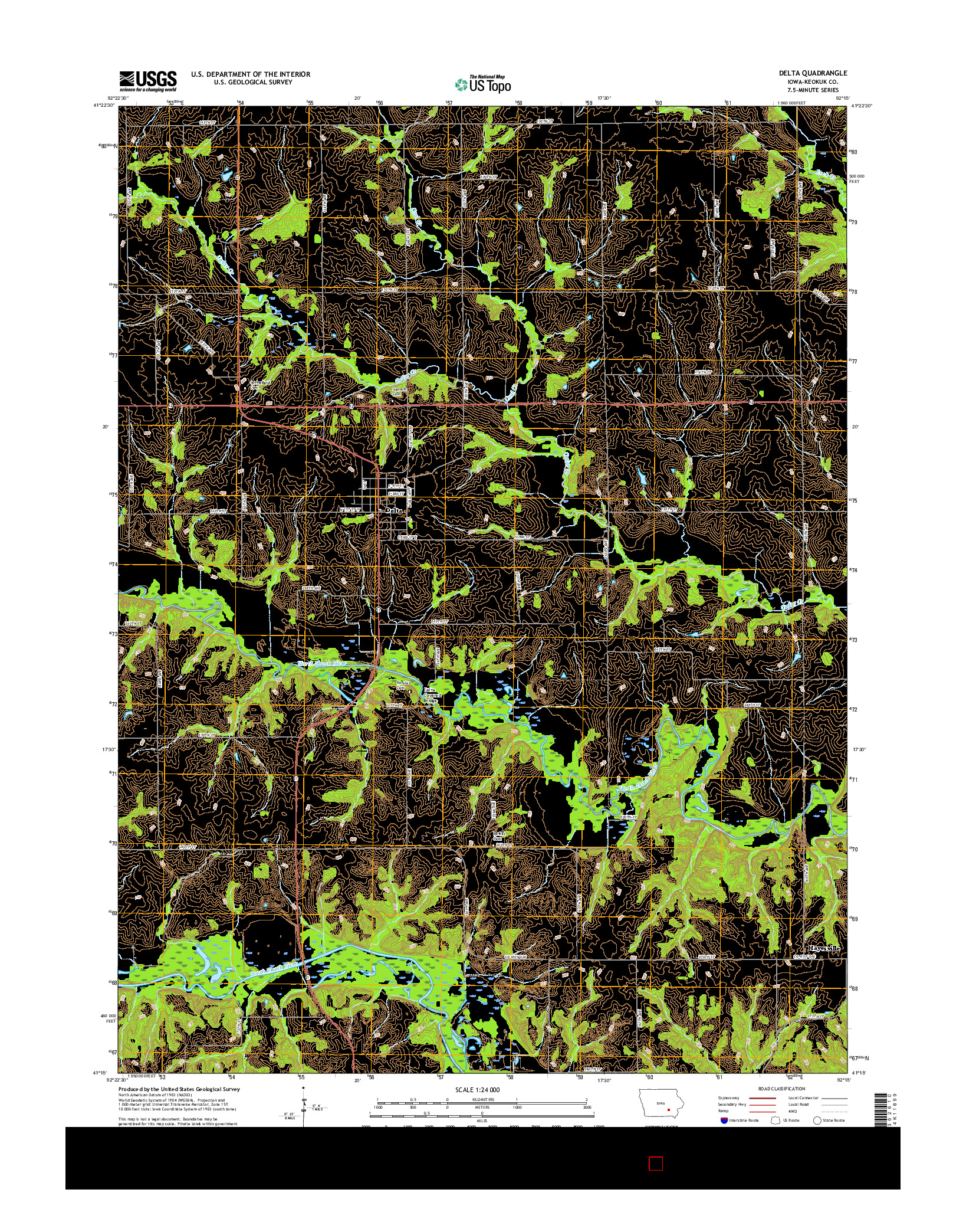 USGS US TOPO 7.5-MINUTE MAP FOR DELTA, IA 2015