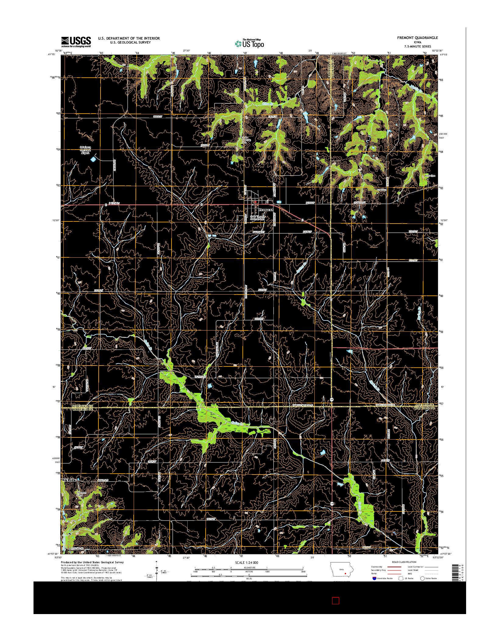 USGS US TOPO 7.5-MINUTE MAP FOR FREMONT, IA 2015