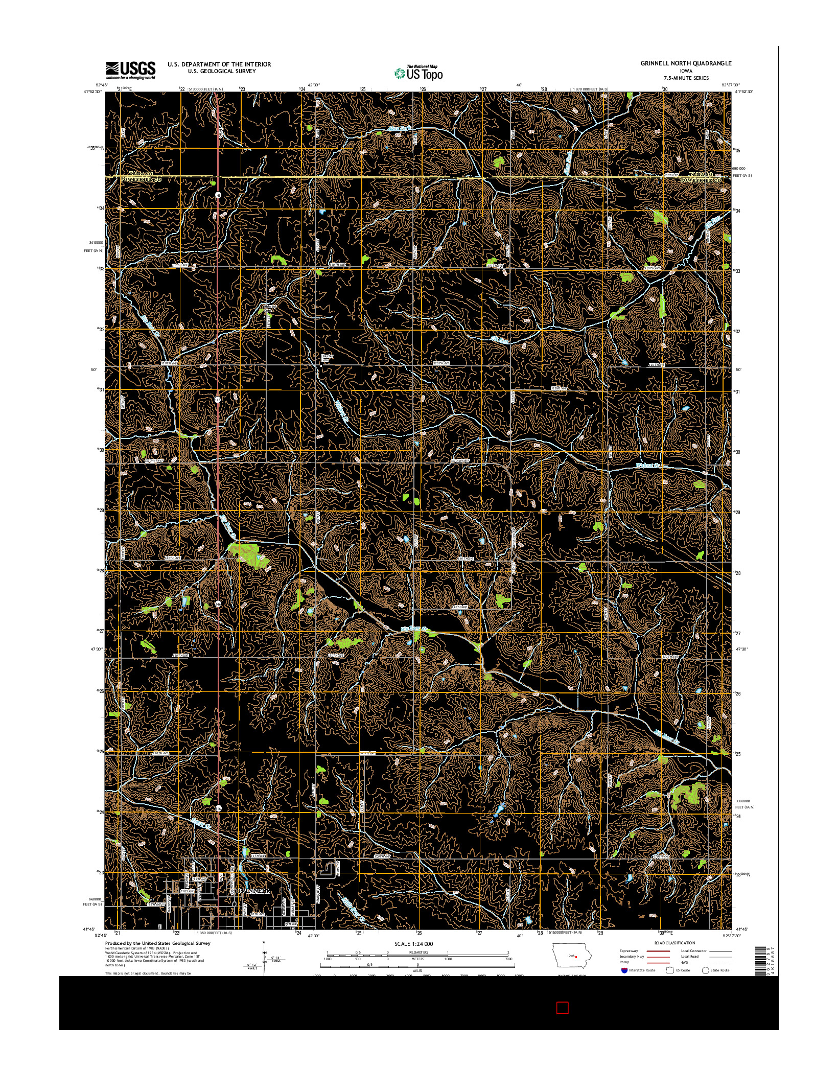 USGS US TOPO 7.5-MINUTE MAP FOR GRINNELL NORTH, IA 2015