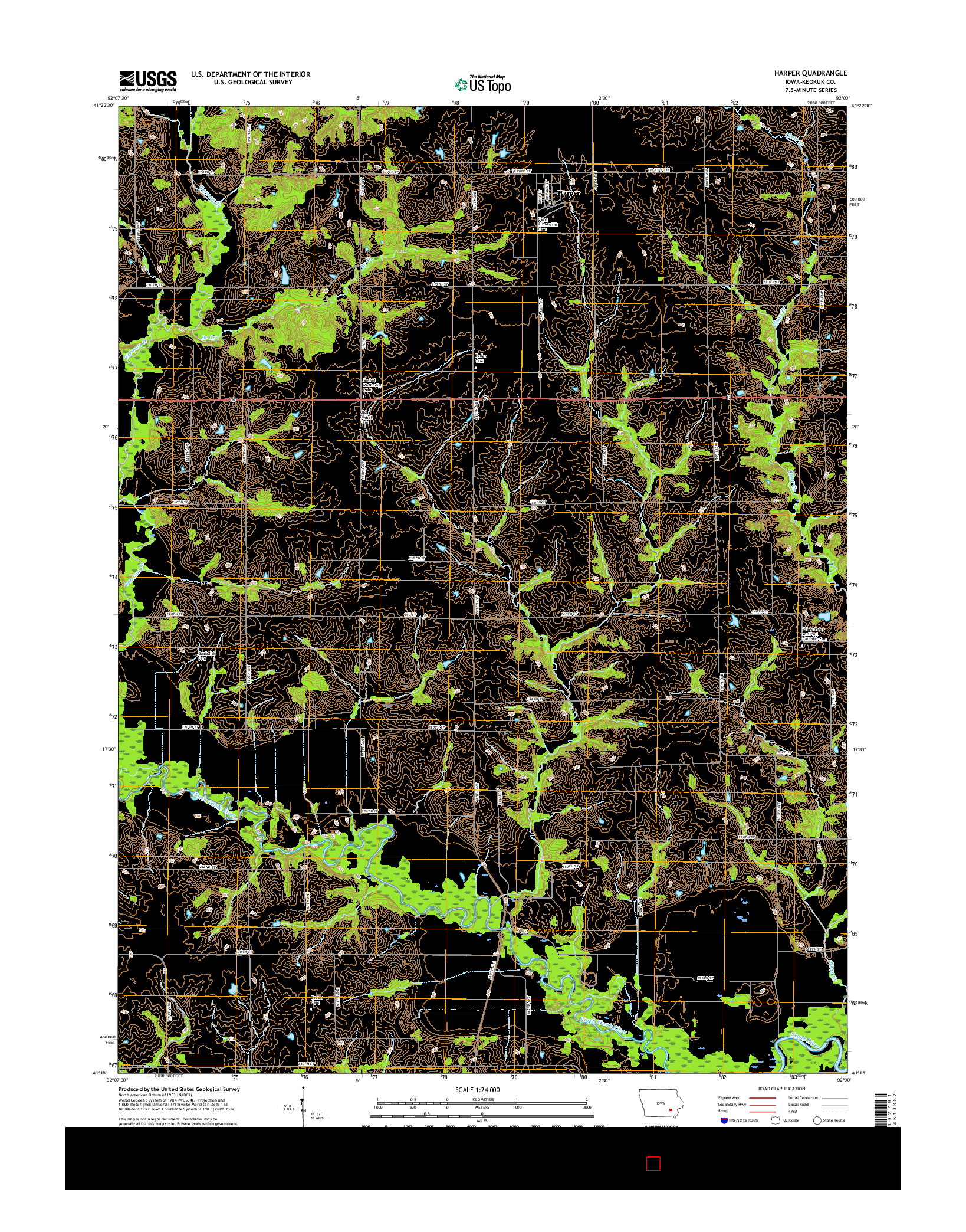 USGS US TOPO 7.5-MINUTE MAP FOR HARPER, IA 2015