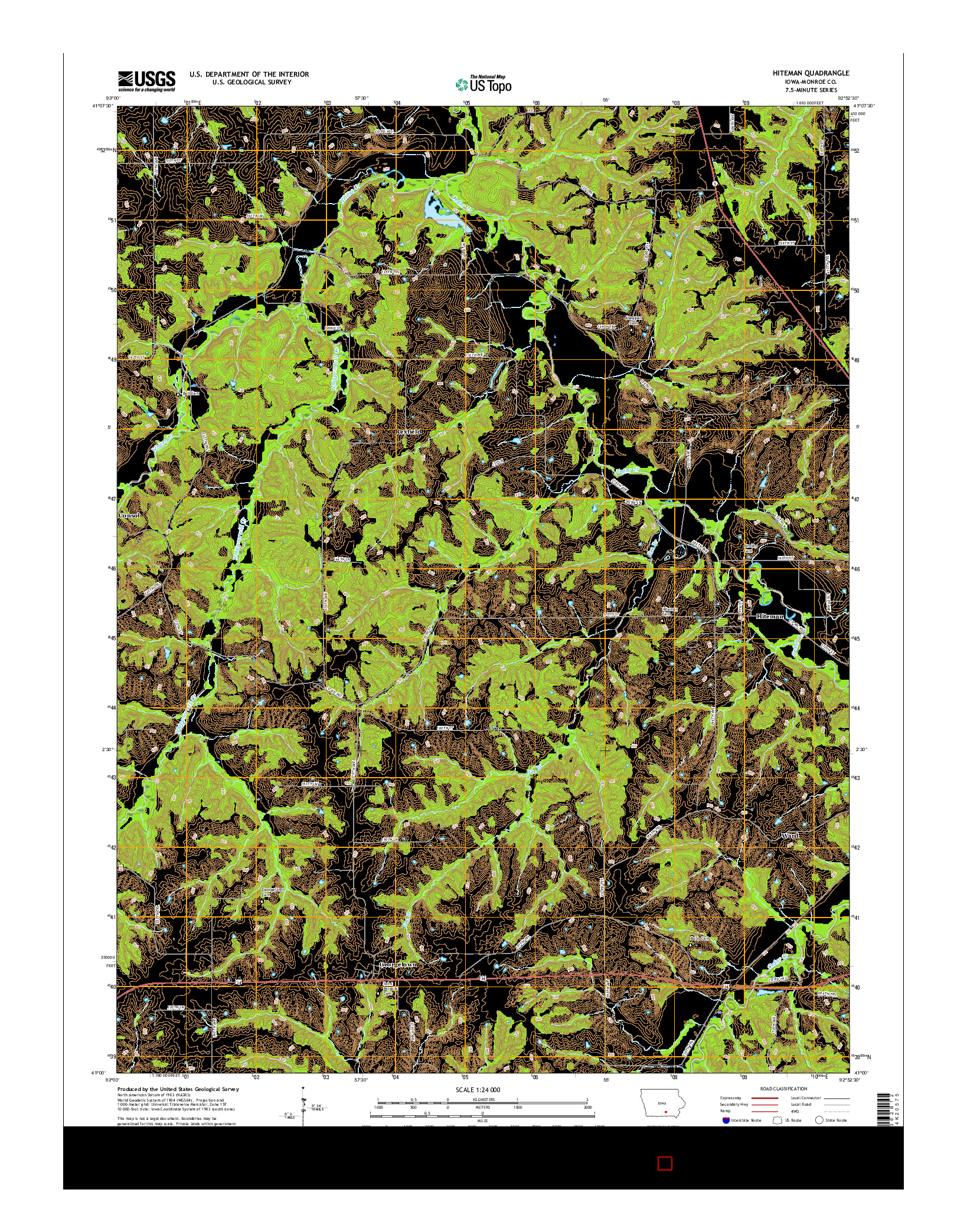 USGS US TOPO 7.5-MINUTE MAP FOR HITEMAN, IA 2015