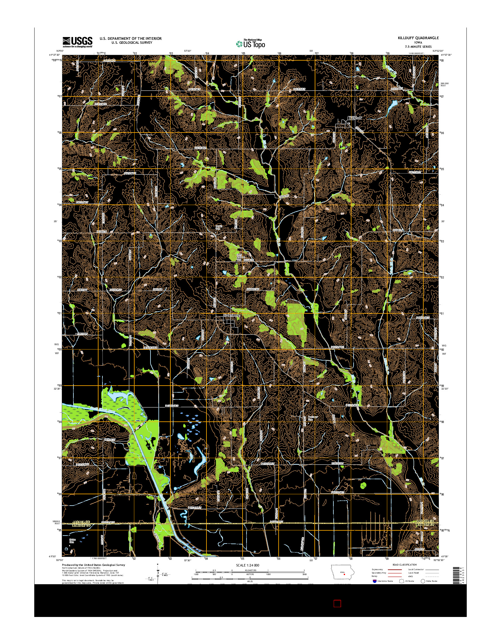 USGS US TOPO 7.5-MINUTE MAP FOR KILLDUFF, IA 2015