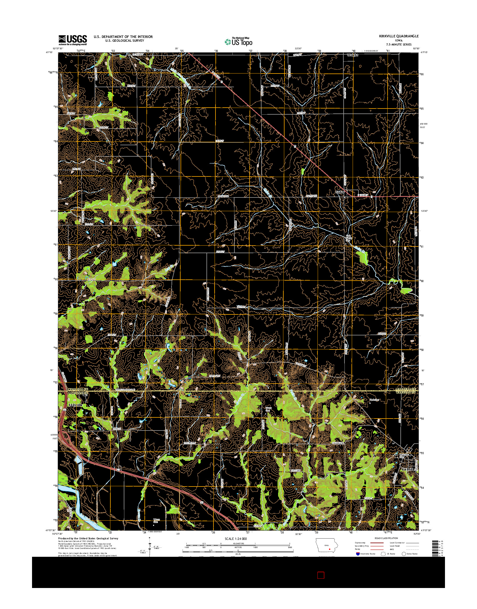 USGS US TOPO 7.5-MINUTE MAP FOR KIRKVILLE, IA 2015