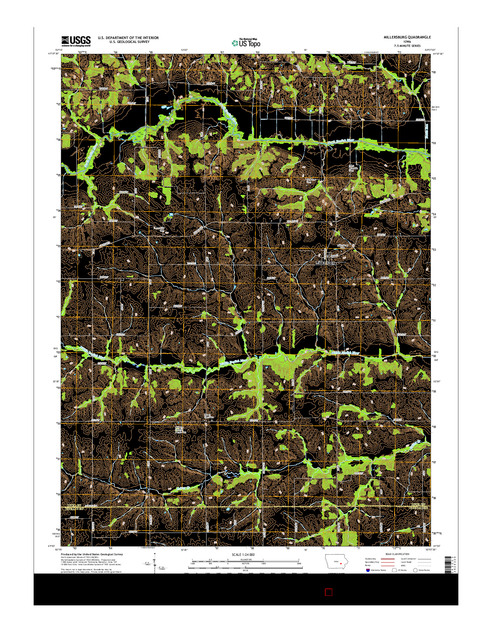 USGS US TOPO 7.5-MINUTE MAP FOR MILLERSBURG, IA 2015