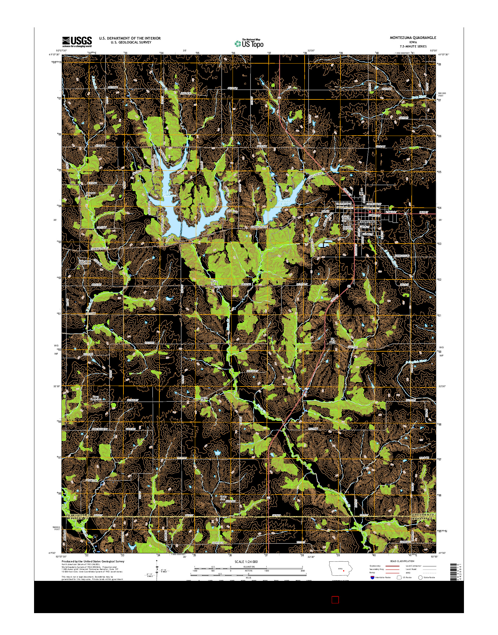 USGS US TOPO 7.5-MINUTE MAP FOR MONTEZUMA, IA 2015