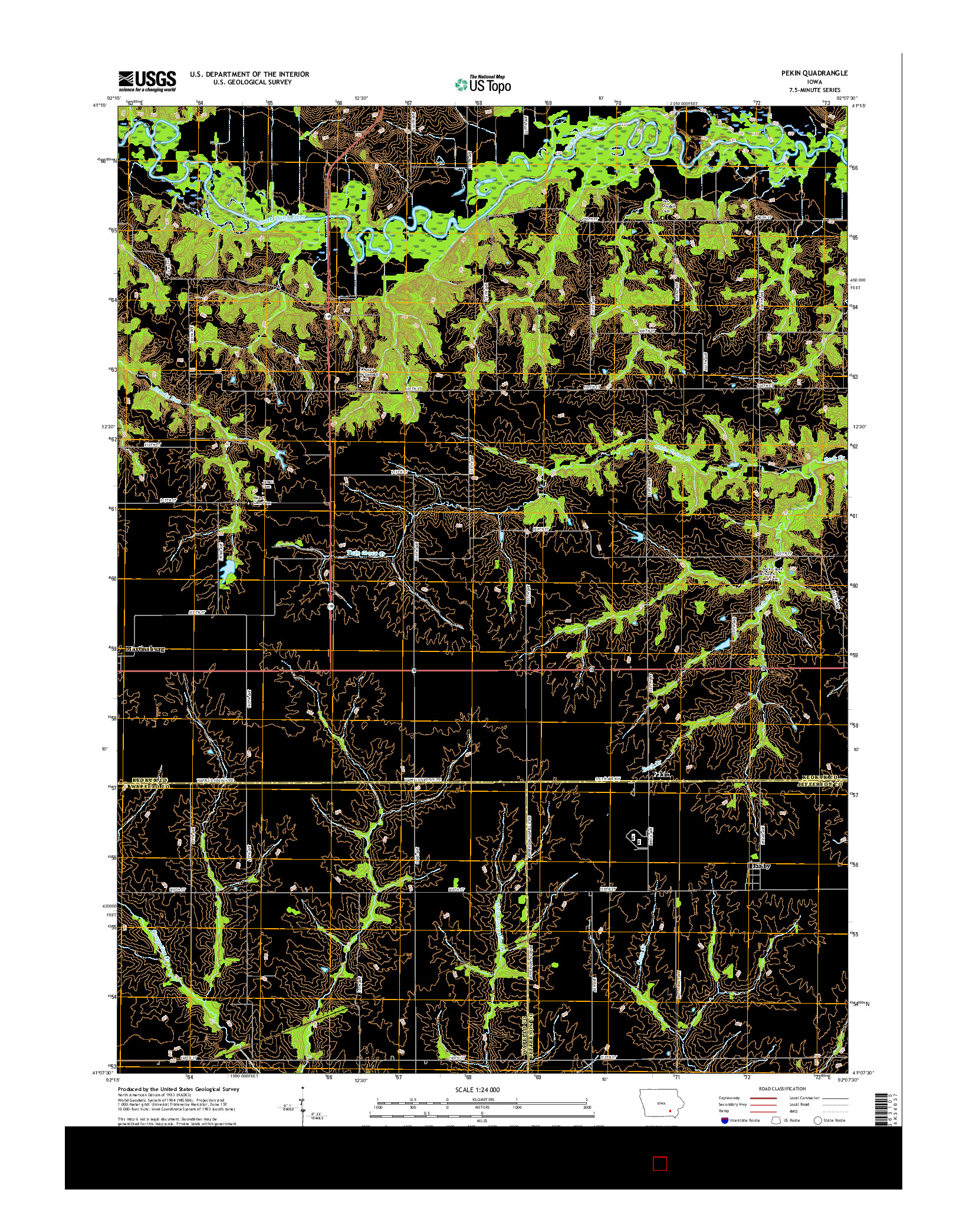 USGS US TOPO 7.5-MINUTE MAP FOR PEKIN, IA 2015