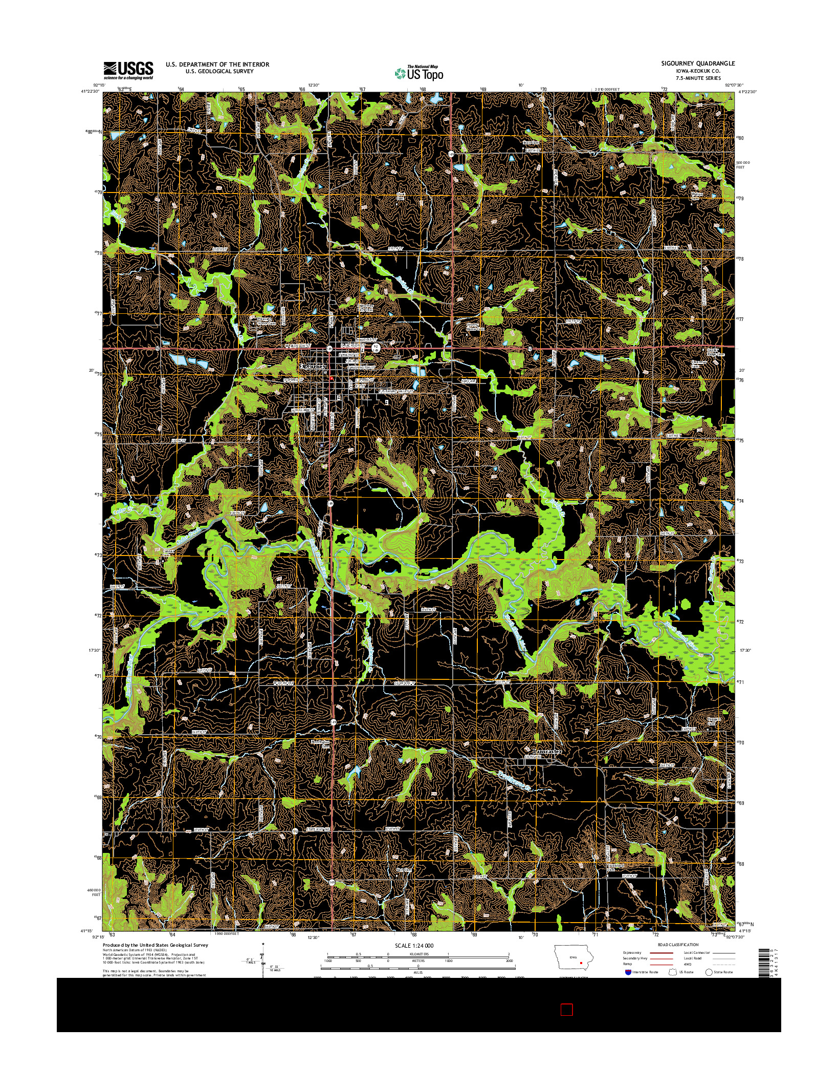 USGS US TOPO 7.5-MINUTE MAP FOR SIGOURNEY, IA 2015