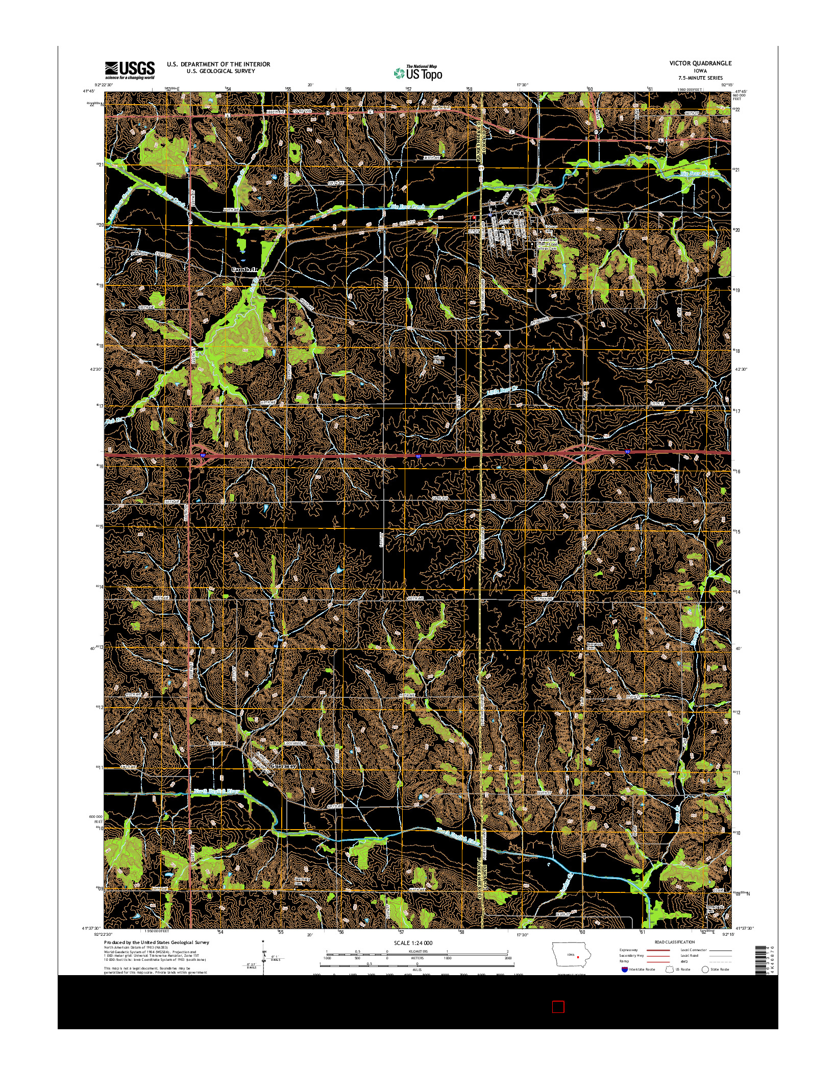USGS US TOPO 7.5-MINUTE MAP FOR VICTOR, IA 2015