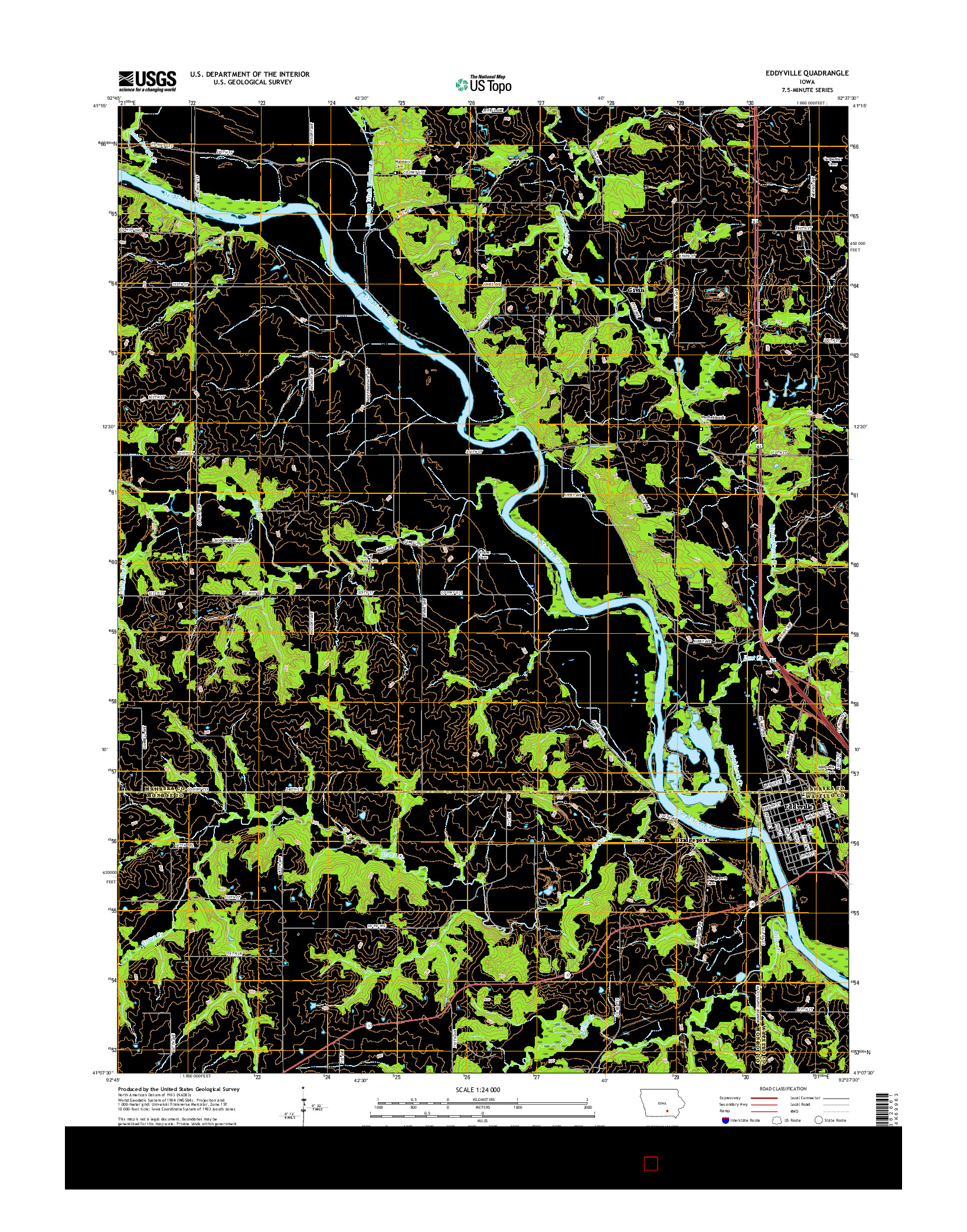 USGS US TOPO 7.5-MINUTE MAP FOR EDDYVILLE, IA 2015