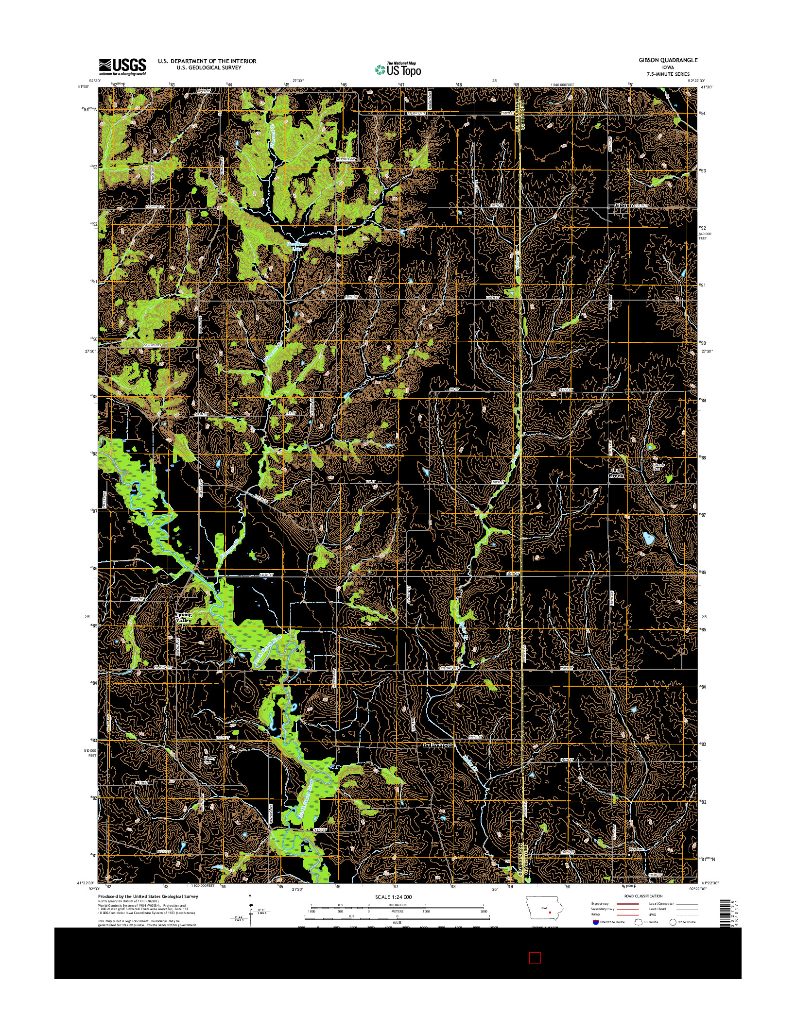USGS US TOPO 7.5-MINUTE MAP FOR GIBSON, IA 2015