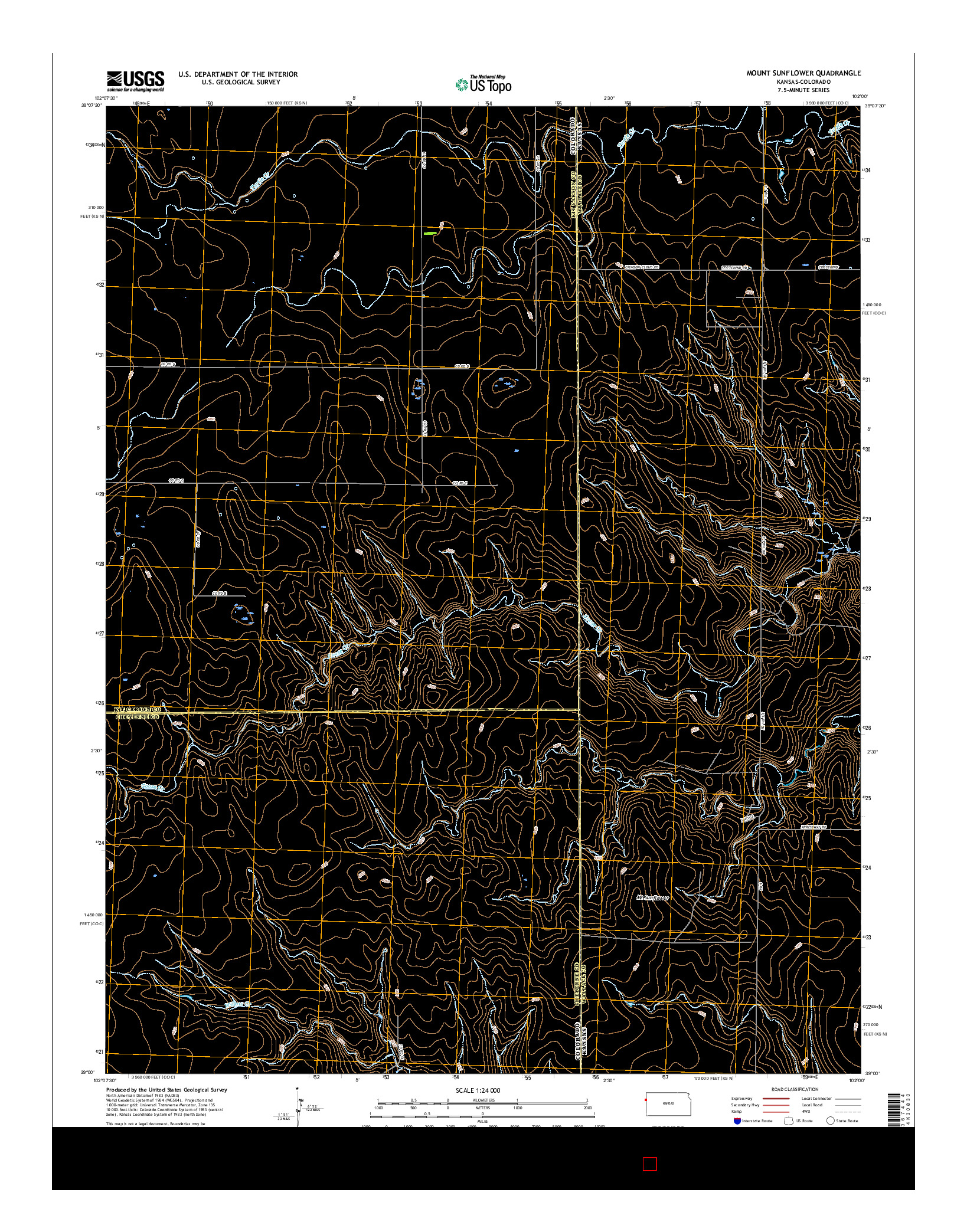 USGS US TOPO 7.5-MINUTE MAP FOR MOUNT SUNFLOWER, KS-CO 2015