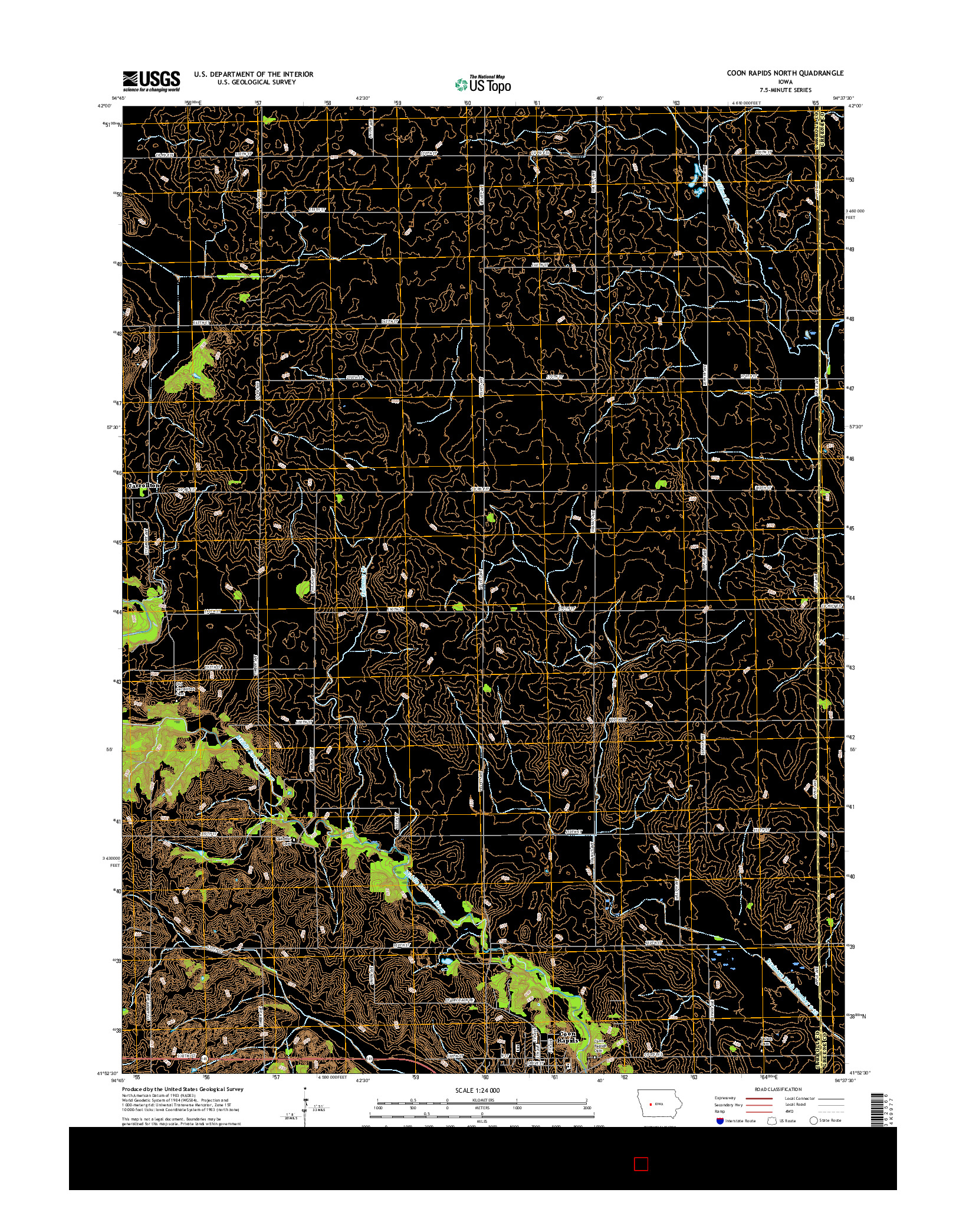 USGS US TOPO 7.5-MINUTE MAP FOR COON RAPIDS NORTH, IA 2015