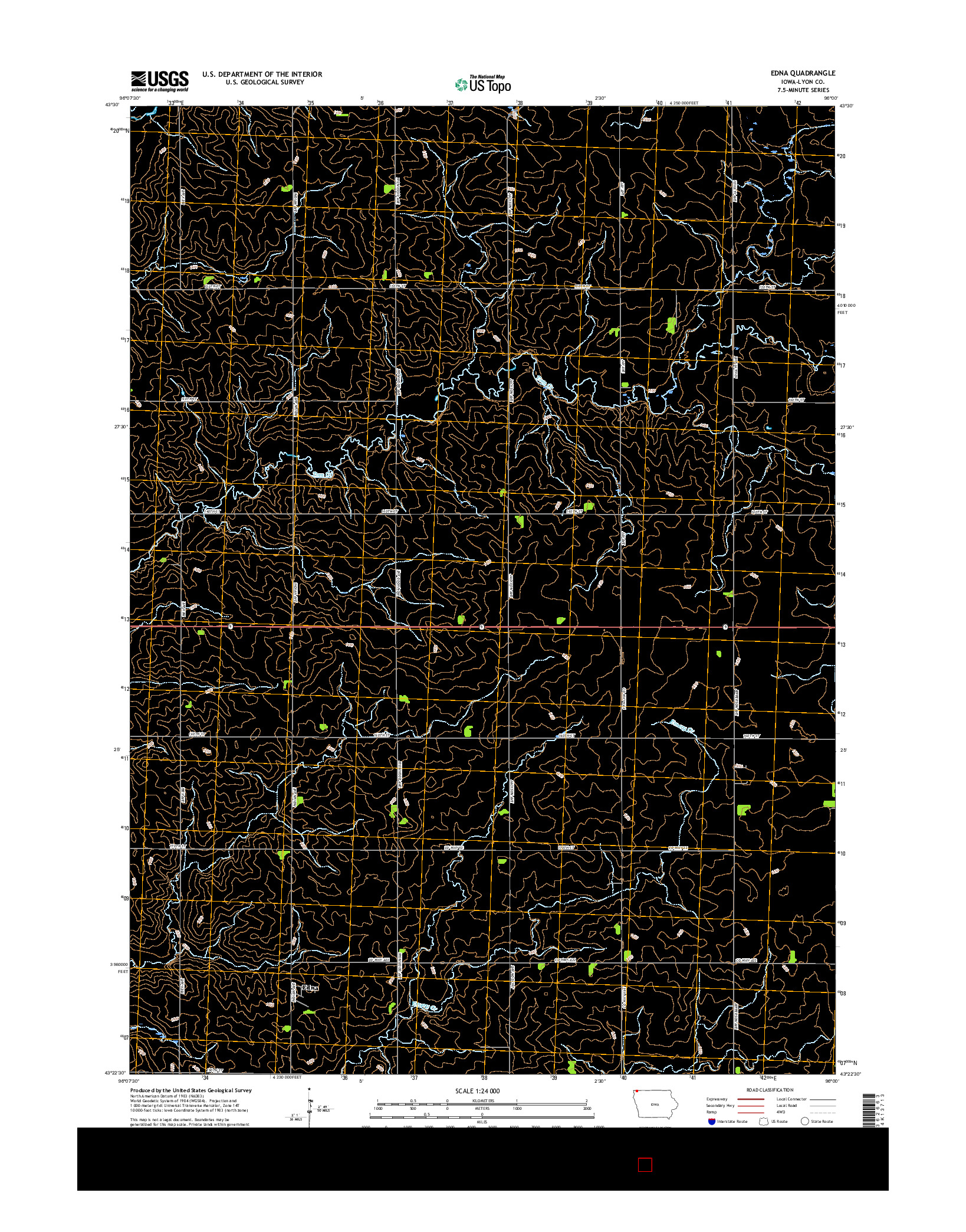 USGS US TOPO 7.5-MINUTE MAP FOR EDNA, IA 2015