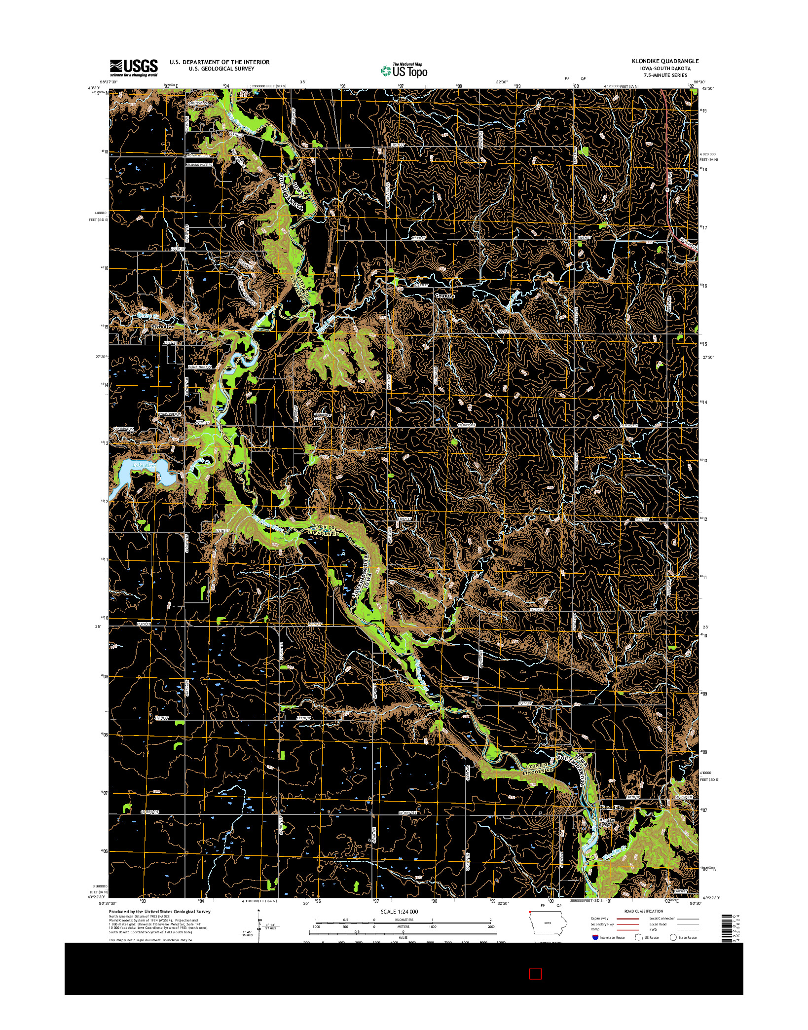 USGS US TOPO 7.5-MINUTE MAP FOR KLONDIKE, IA-SD 2015