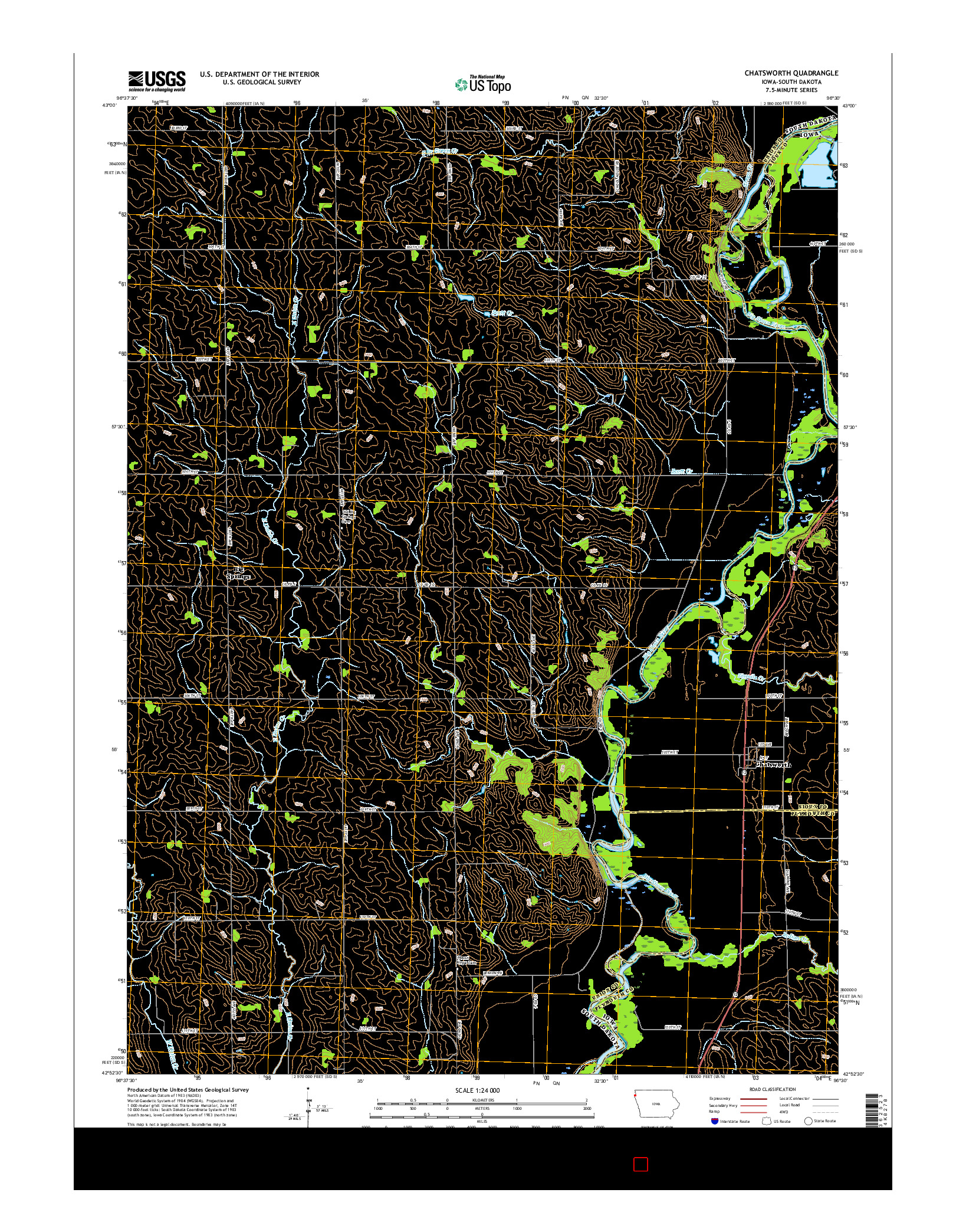 USGS US TOPO 7.5-MINUTE MAP FOR CHATSWORTH, IA-SD 2015