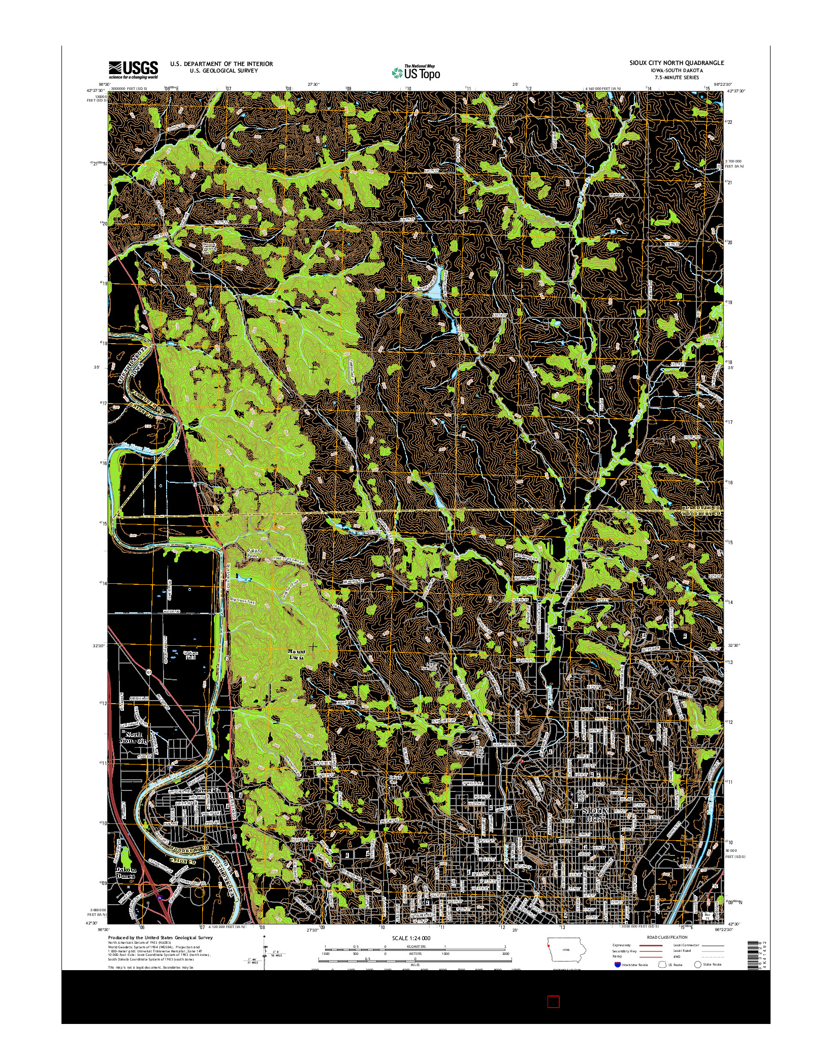 USGS US TOPO 7.5-MINUTE MAP FOR SIOUX CITY NORTH, IA-SD 2015