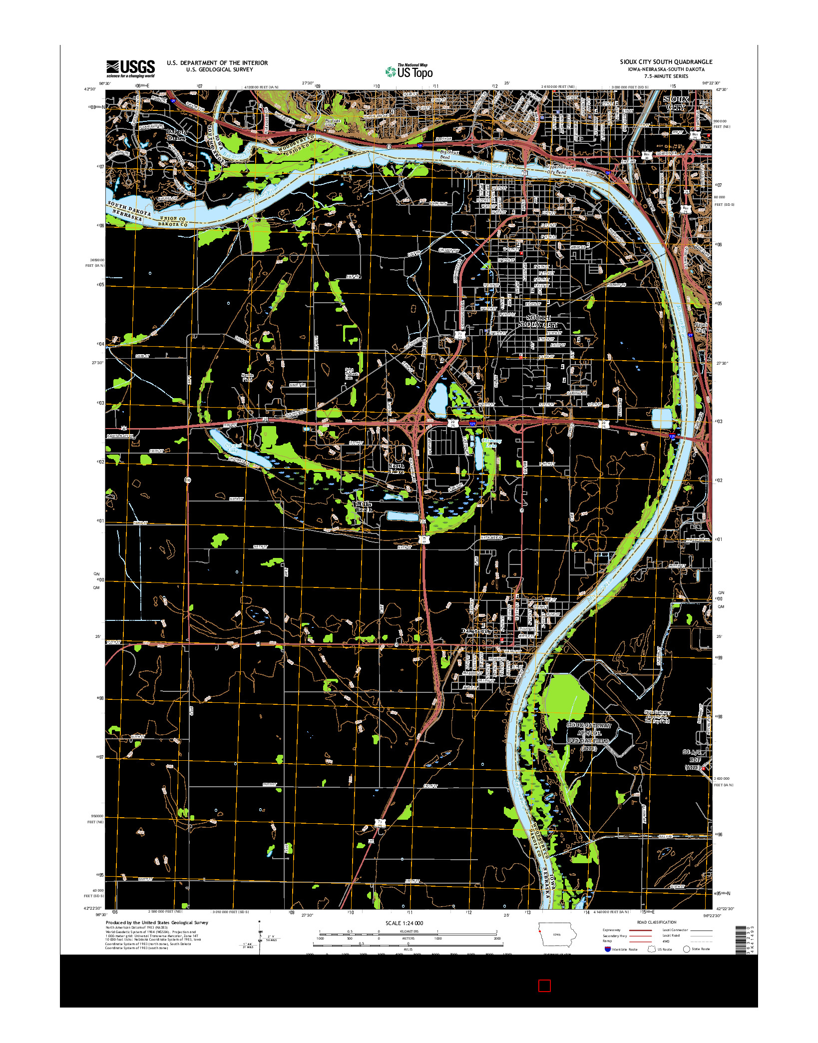USGS US TOPO 7.5-MINUTE MAP FOR SIOUX CITY SOUTH, IA-NE-SD 2015