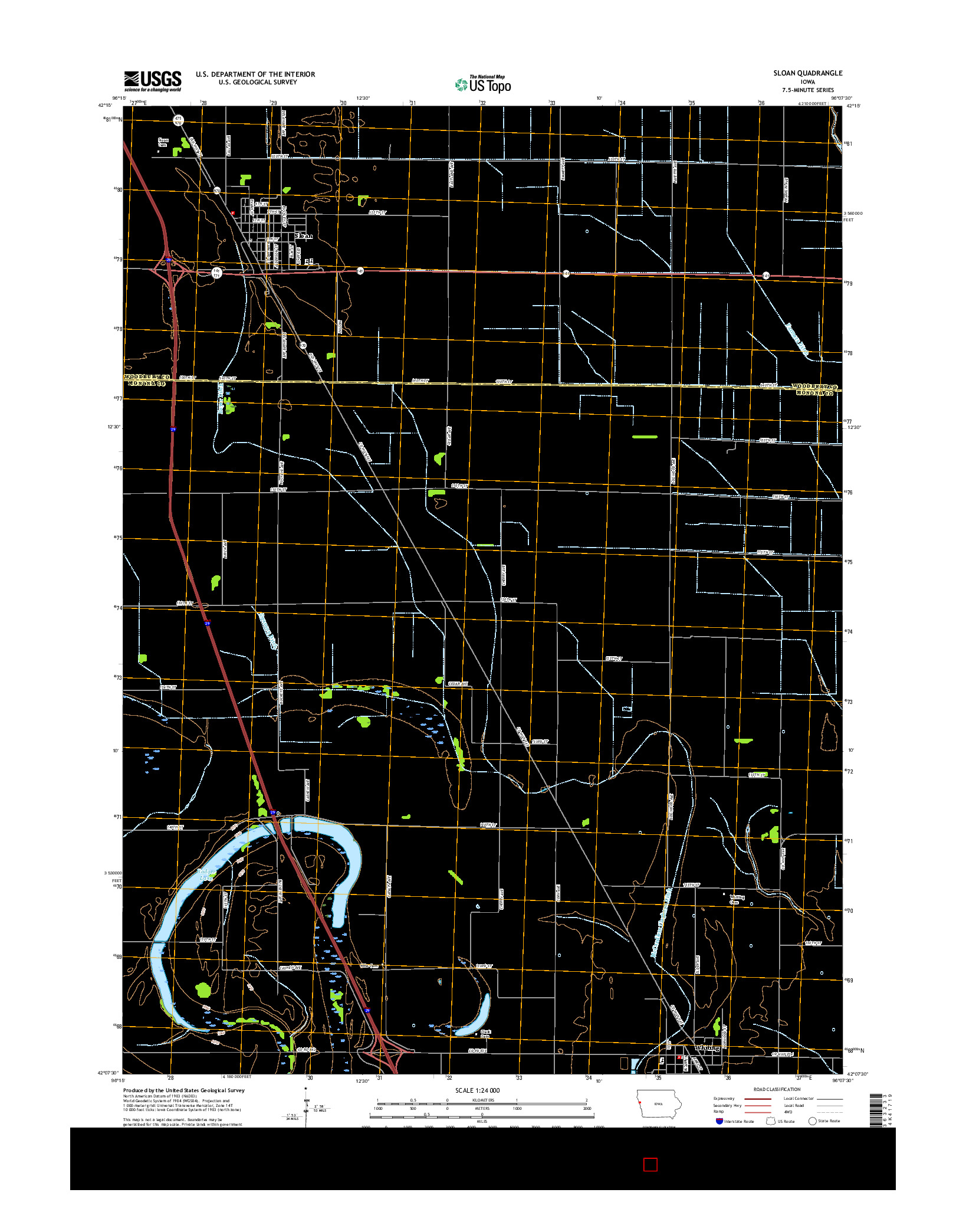 USGS US TOPO 7.5-MINUTE MAP FOR SLOAN, IA 2015