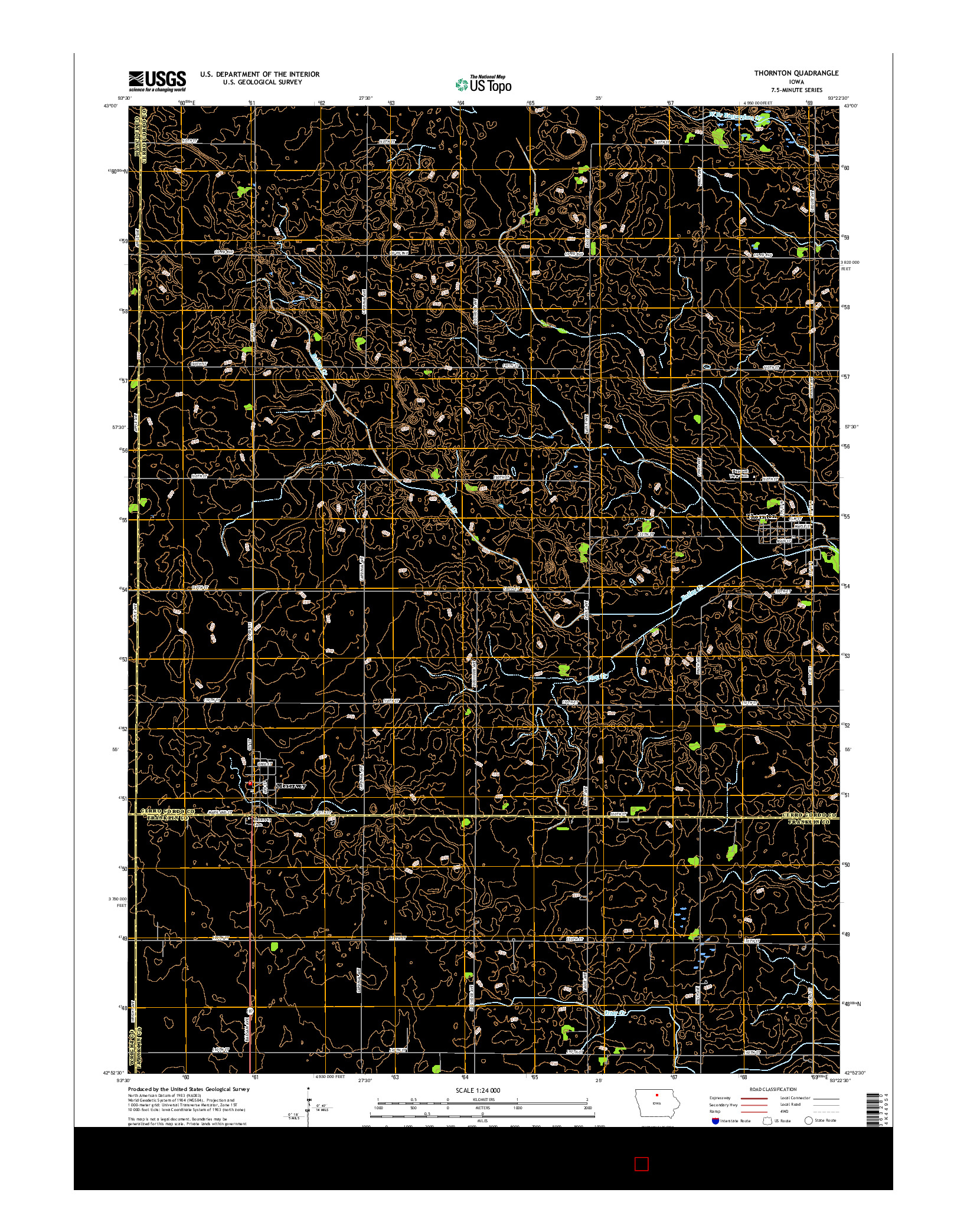 USGS US TOPO 7.5-MINUTE MAP FOR THORNTON, IA 2015