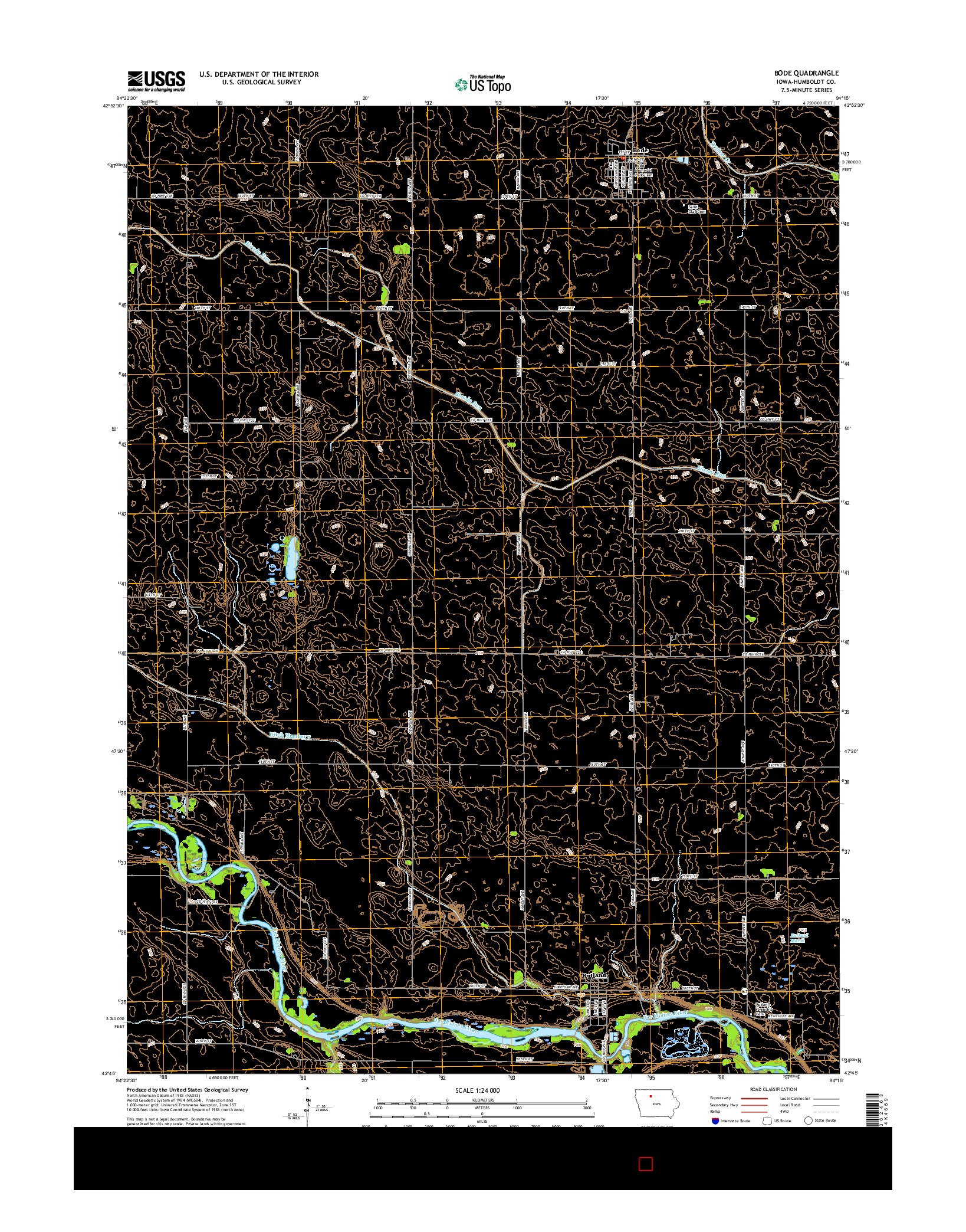 USGS US TOPO 7.5-MINUTE MAP FOR BODE, IA 2015