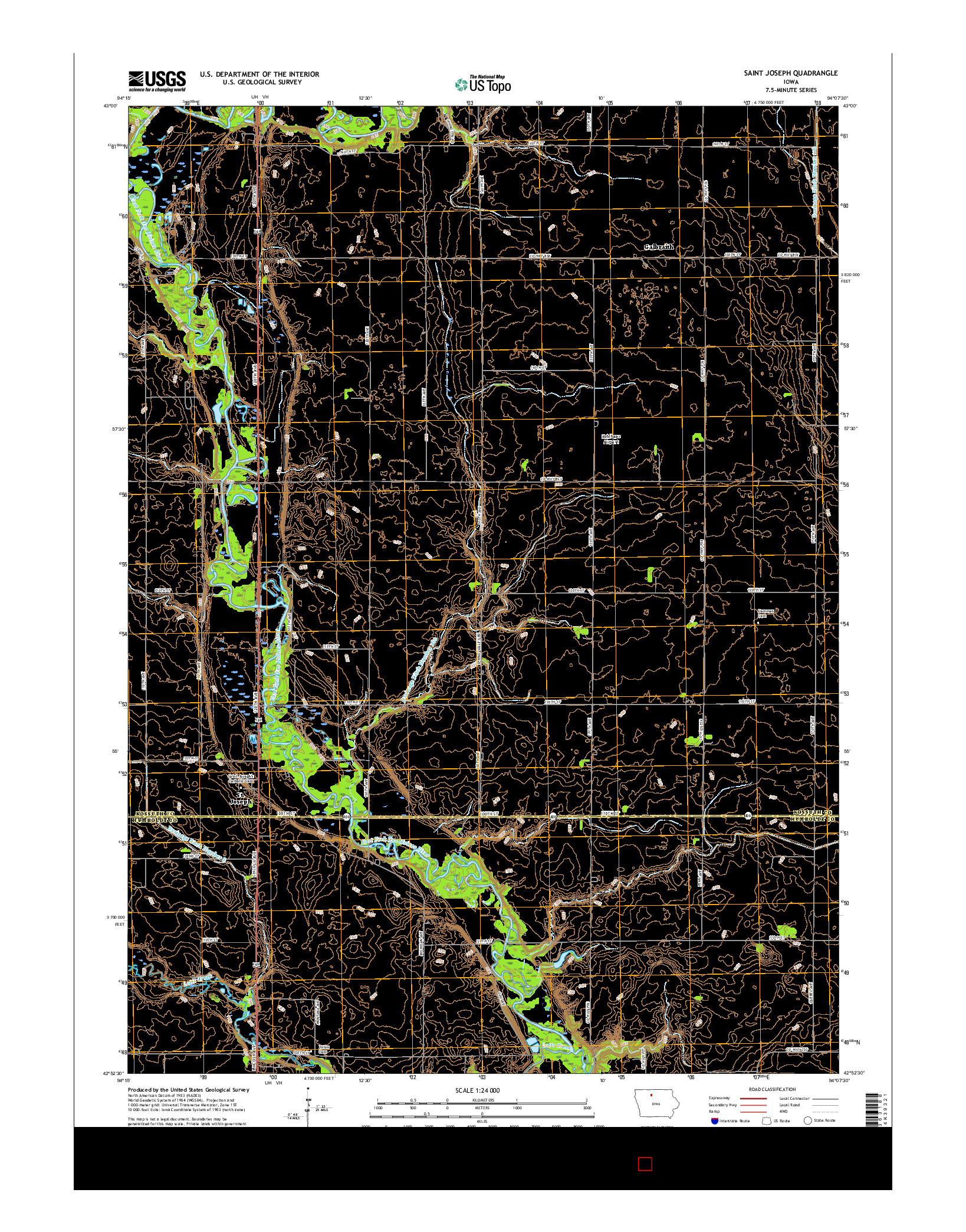 USGS US TOPO 7.5-MINUTE MAP FOR SAINT JOSEPH, IA 2015