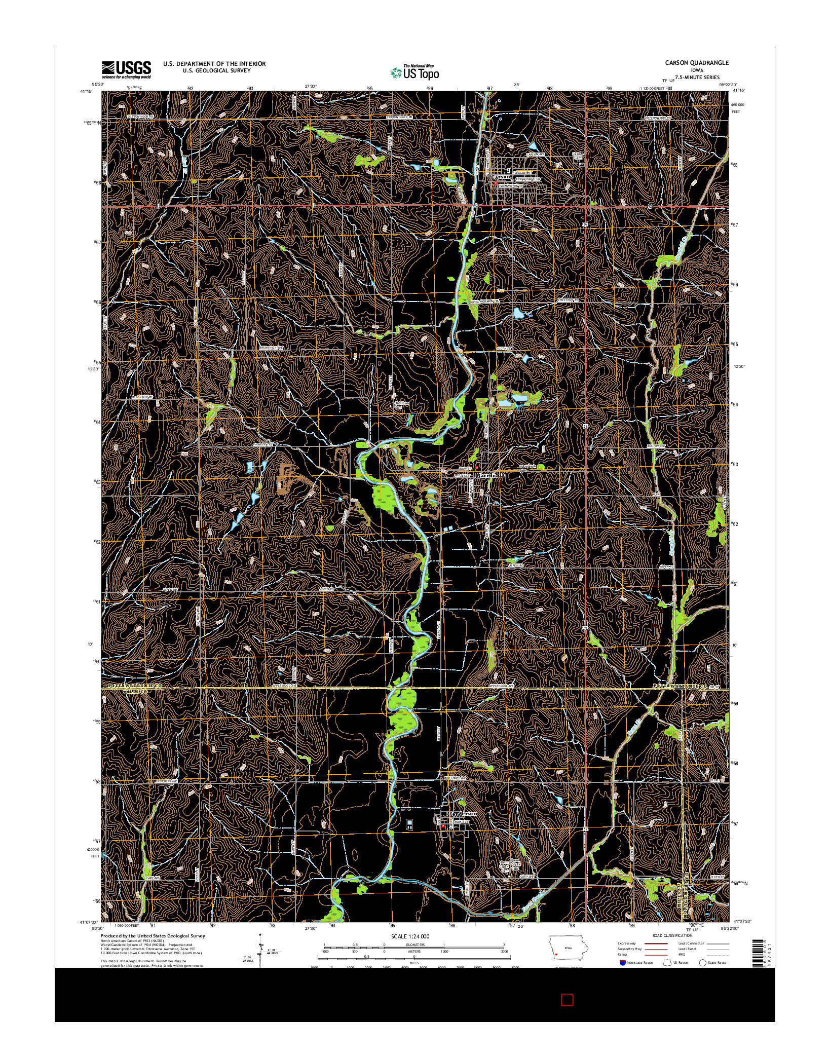 USGS US TOPO 7.5-MINUTE MAP FOR CARSON, IA 2015