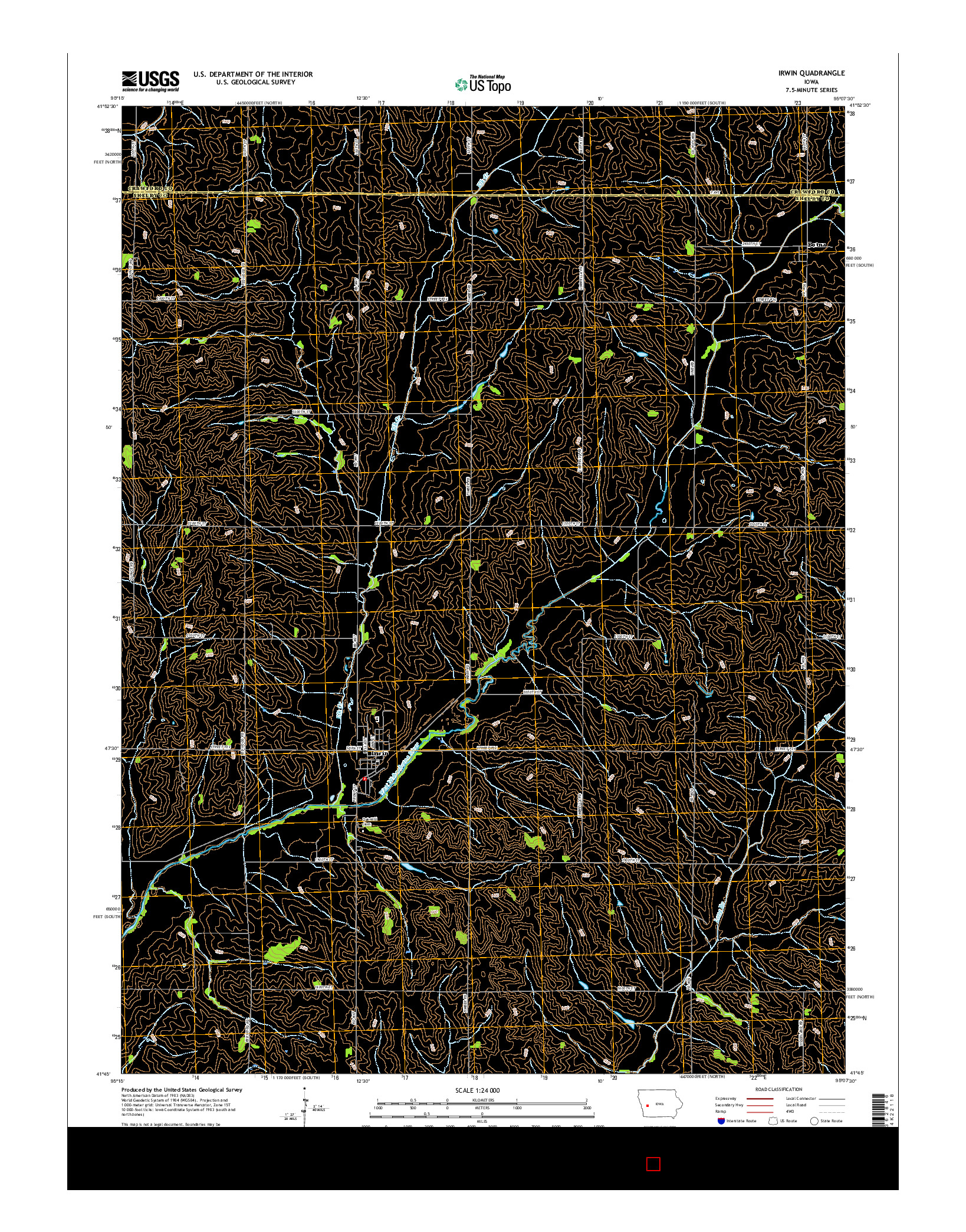 USGS US TOPO 7.5-MINUTE MAP FOR IRWIN, IA 2015