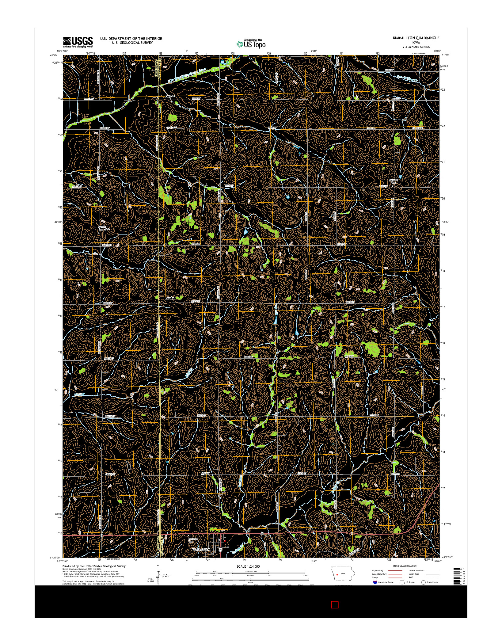 USGS US TOPO 7.5-MINUTE MAP FOR KIMBALLTON, IA 2015