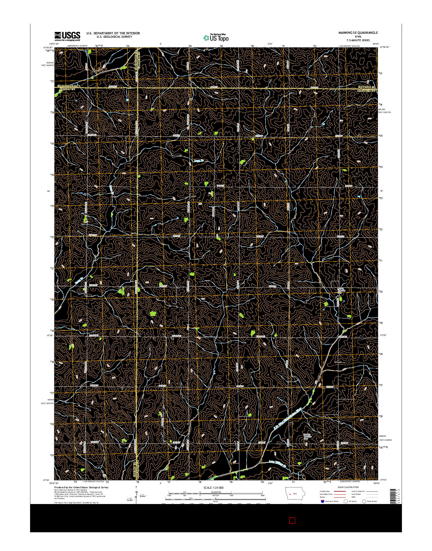 USGS US TOPO 7.5-MINUTE MAP FOR MANNING SE, IA 2015