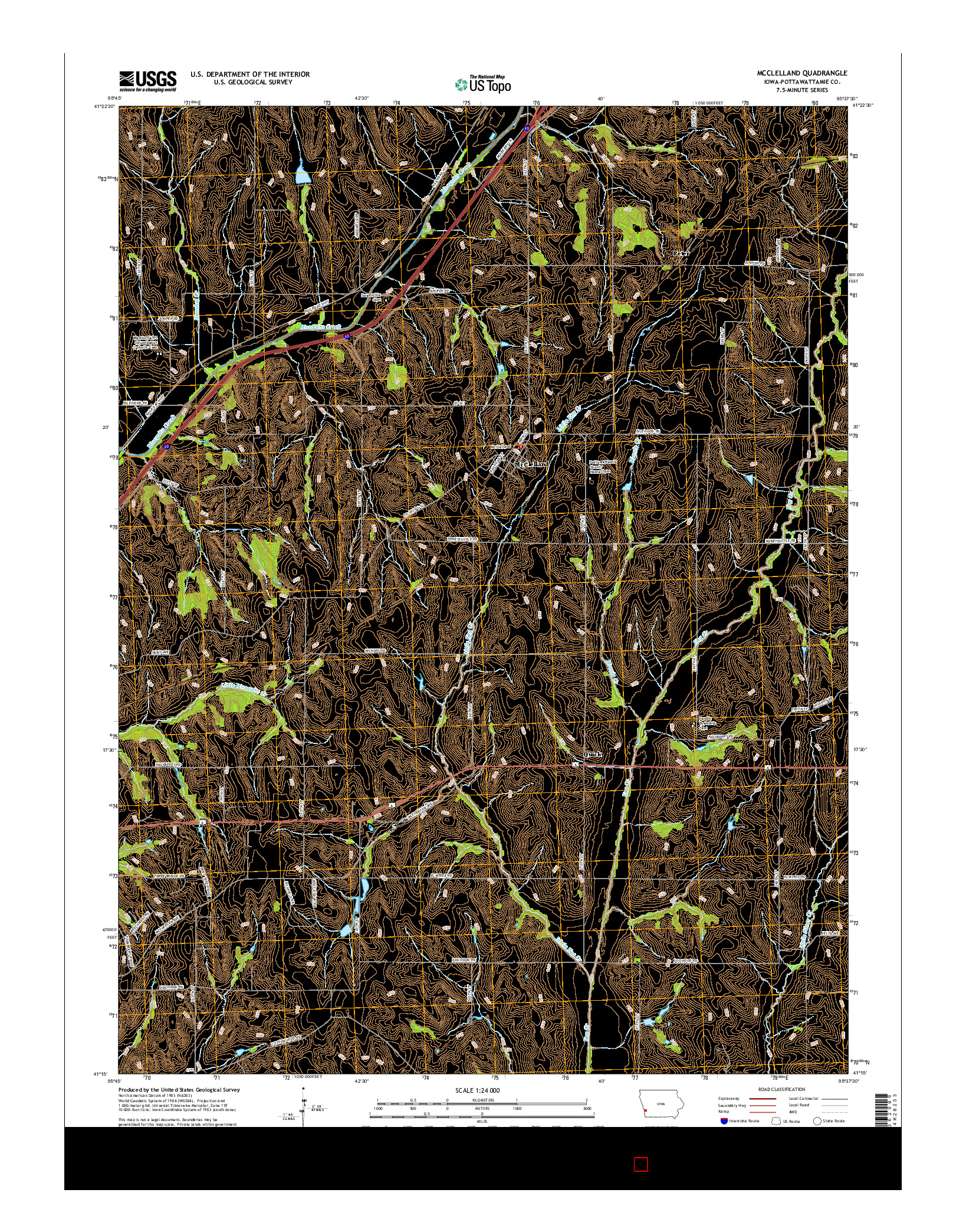 USGS US TOPO 7.5-MINUTE MAP FOR MCCLELLAND, IA 2015