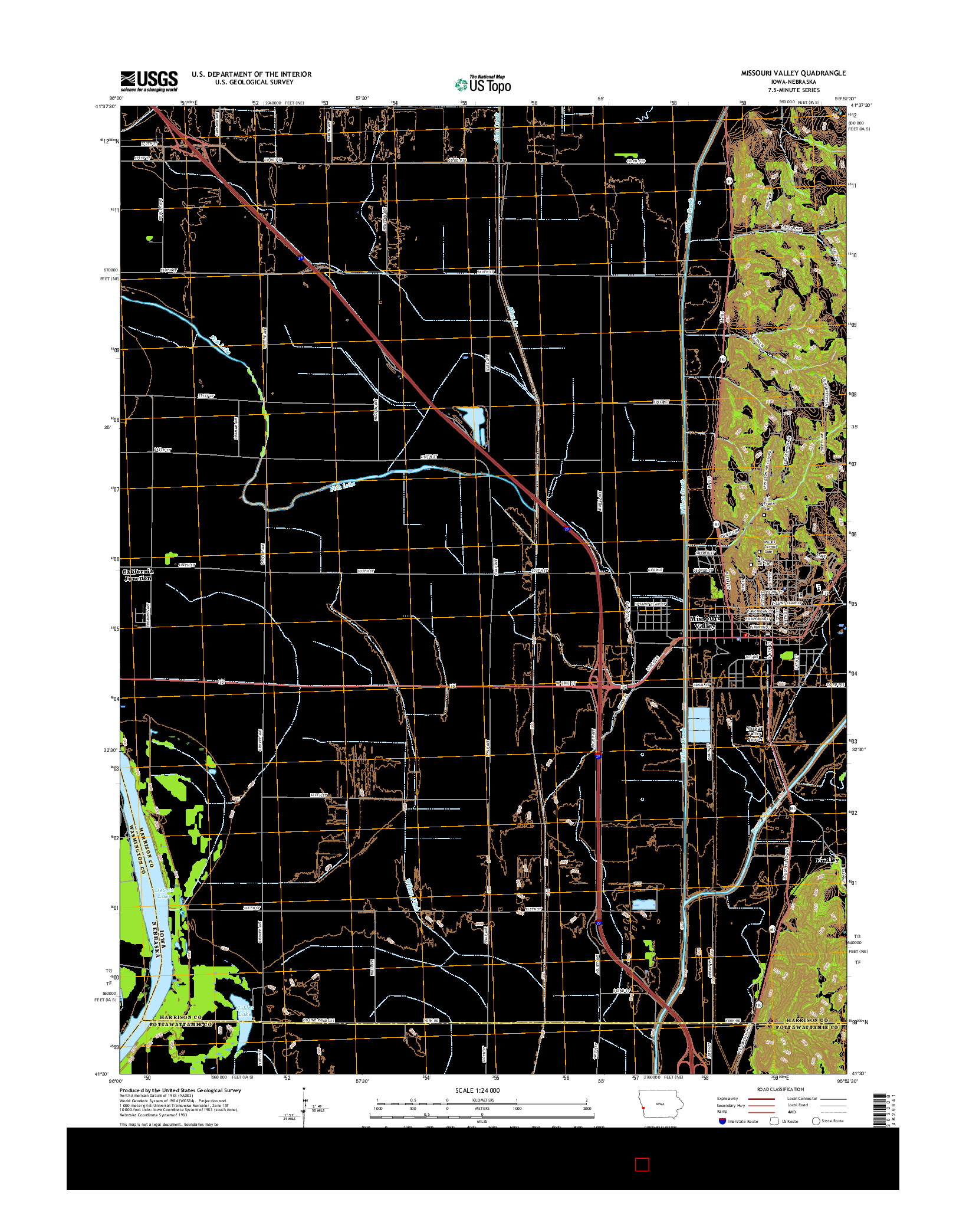 USGS US TOPO 7.5-MINUTE MAP FOR MISSOURI VALLEY, IA-NE 2015