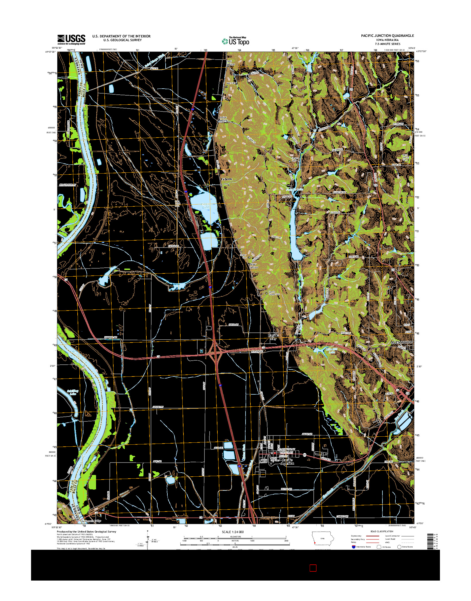 USGS US TOPO 7.5-MINUTE MAP FOR PACIFIC JUNCTION, IA-NE 2015