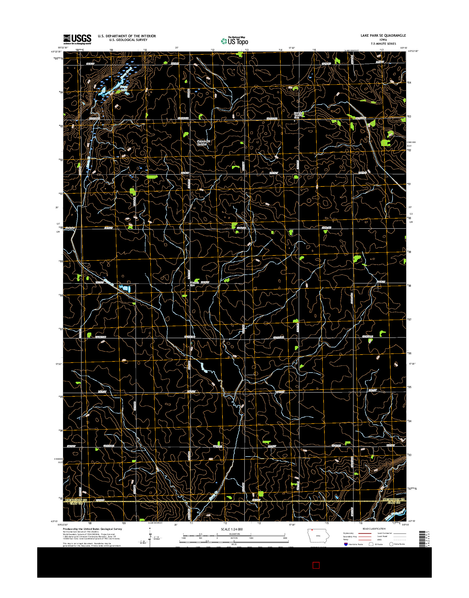 USGS US TOPO 7.5-MINUTE MAP FOR LAKE PARK SE, IA 2015