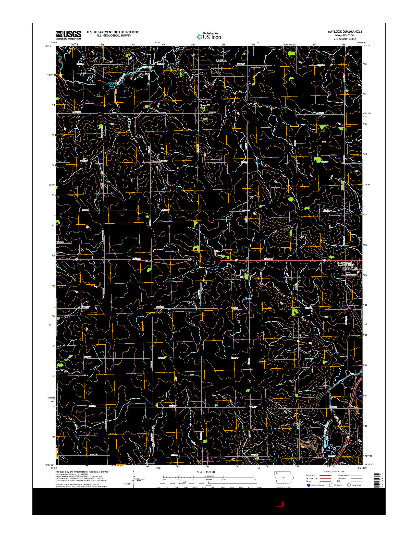 USGS US TOPO 7.5-MINUTE MAP FOR MATLOCK, IA 2015
