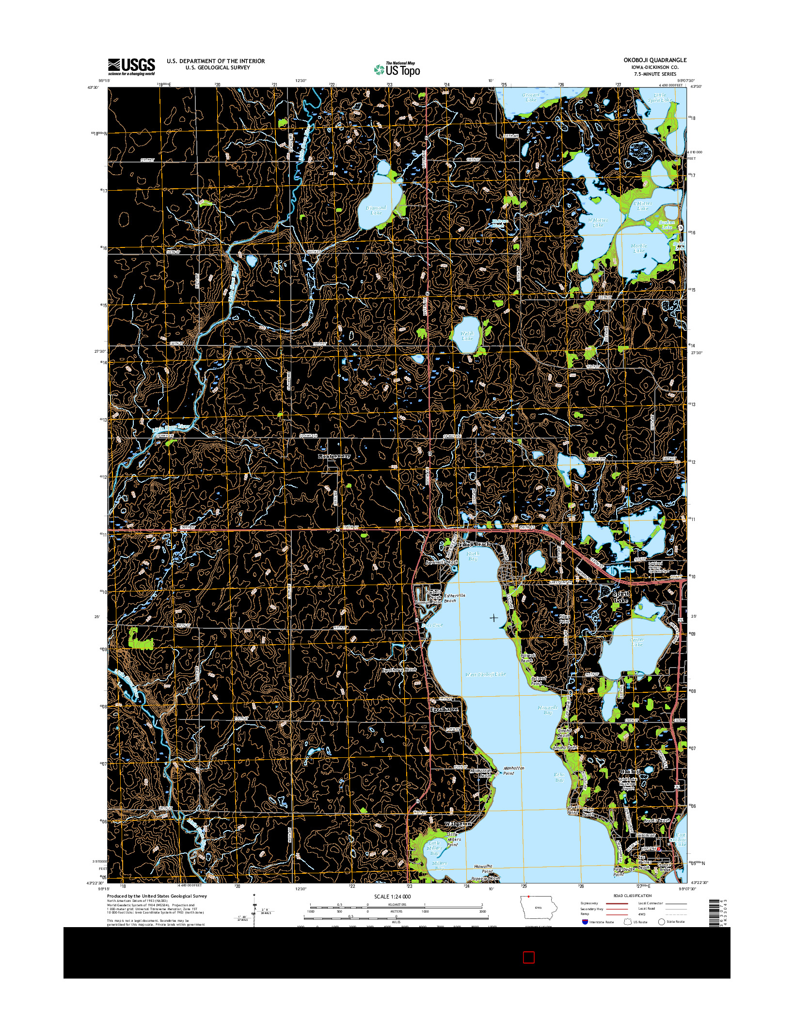 USGS US TOPO 7.5-MINUTE MAP FOR OKOBOJI, IA 2015