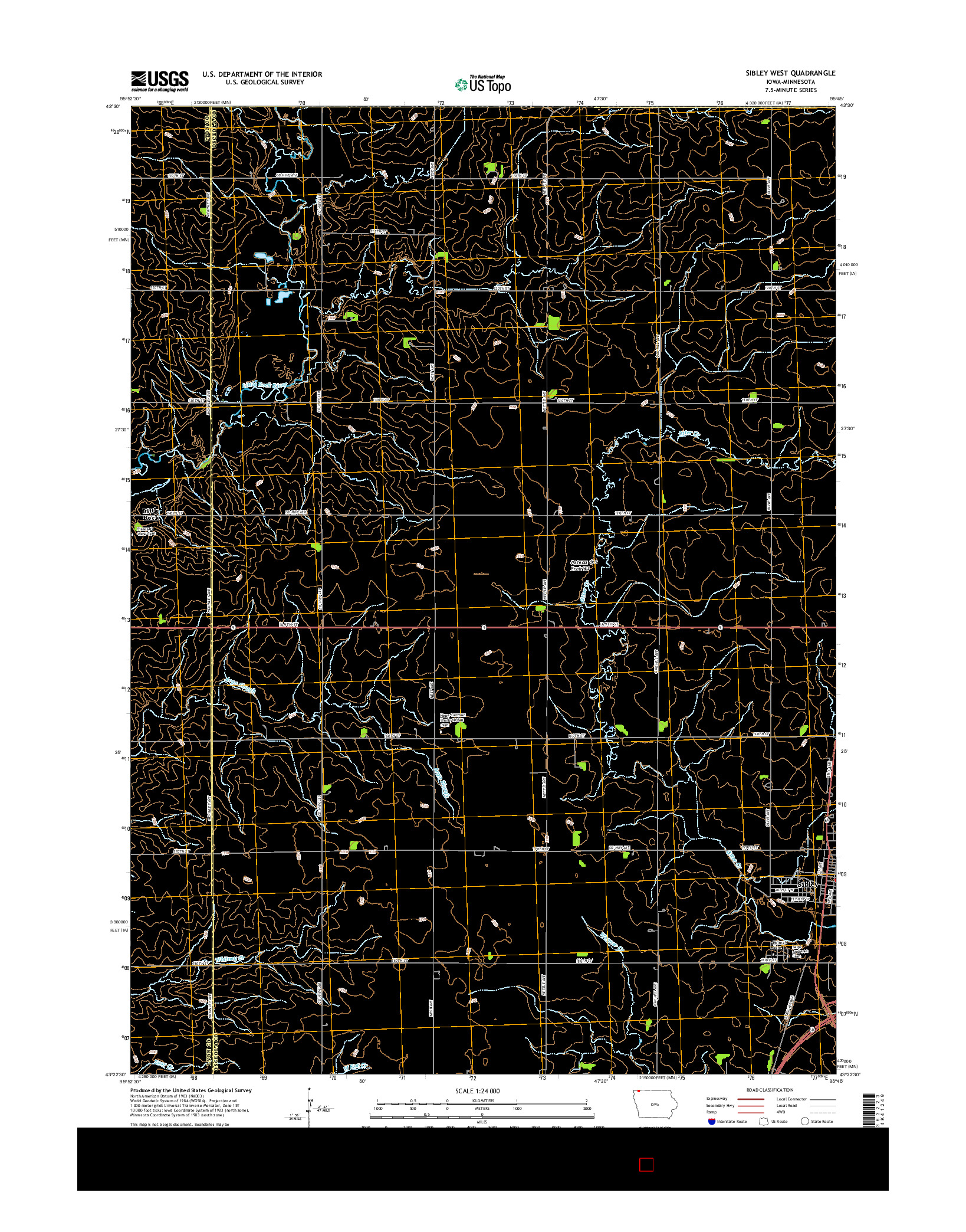 USGS US TOPO 7.5-MINUTE MAP FOR SIBLEY WEST, IA-MN 2015