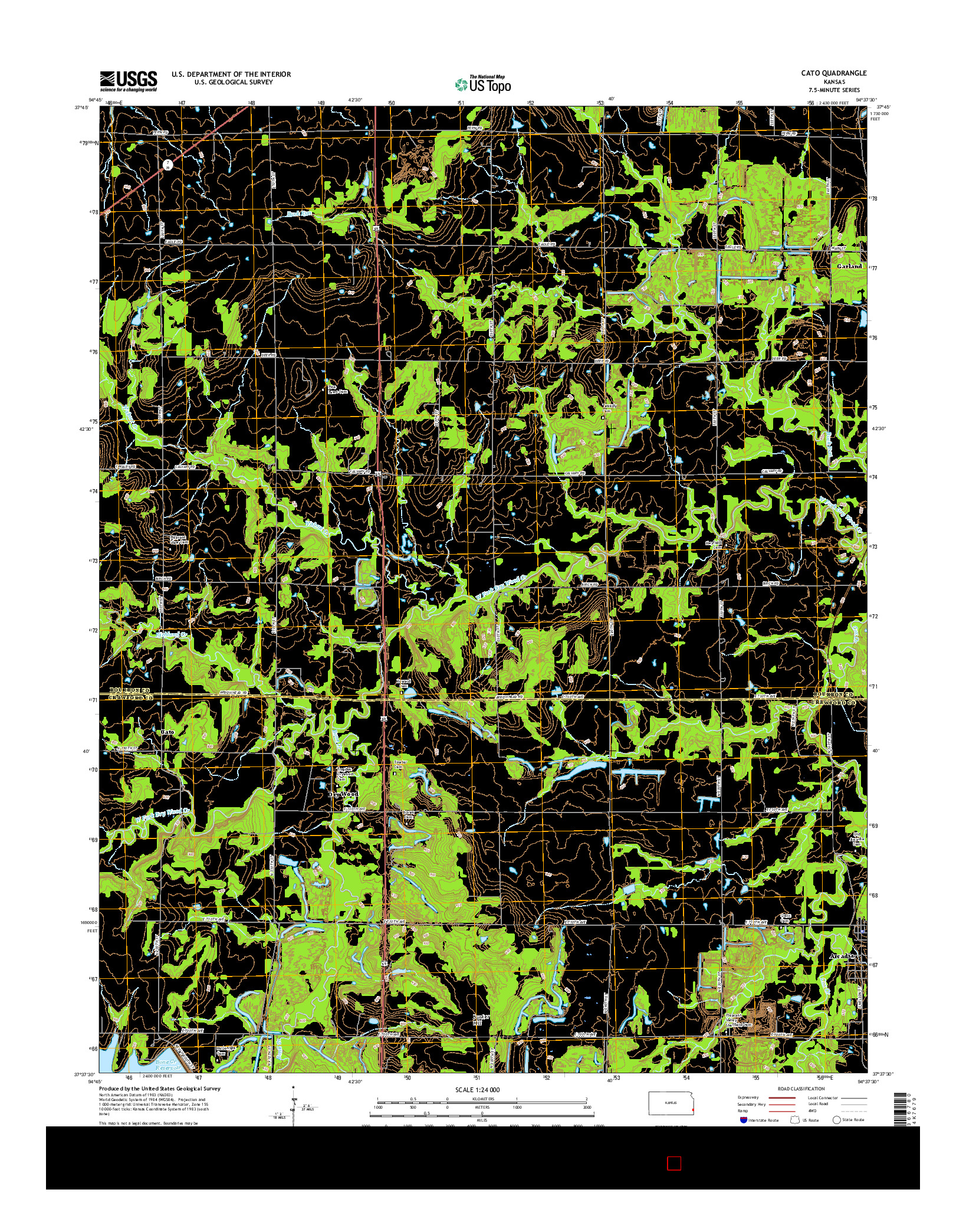 USGS US TOPO 7.5-MINUTE MAP FOR CATO, KS 2015