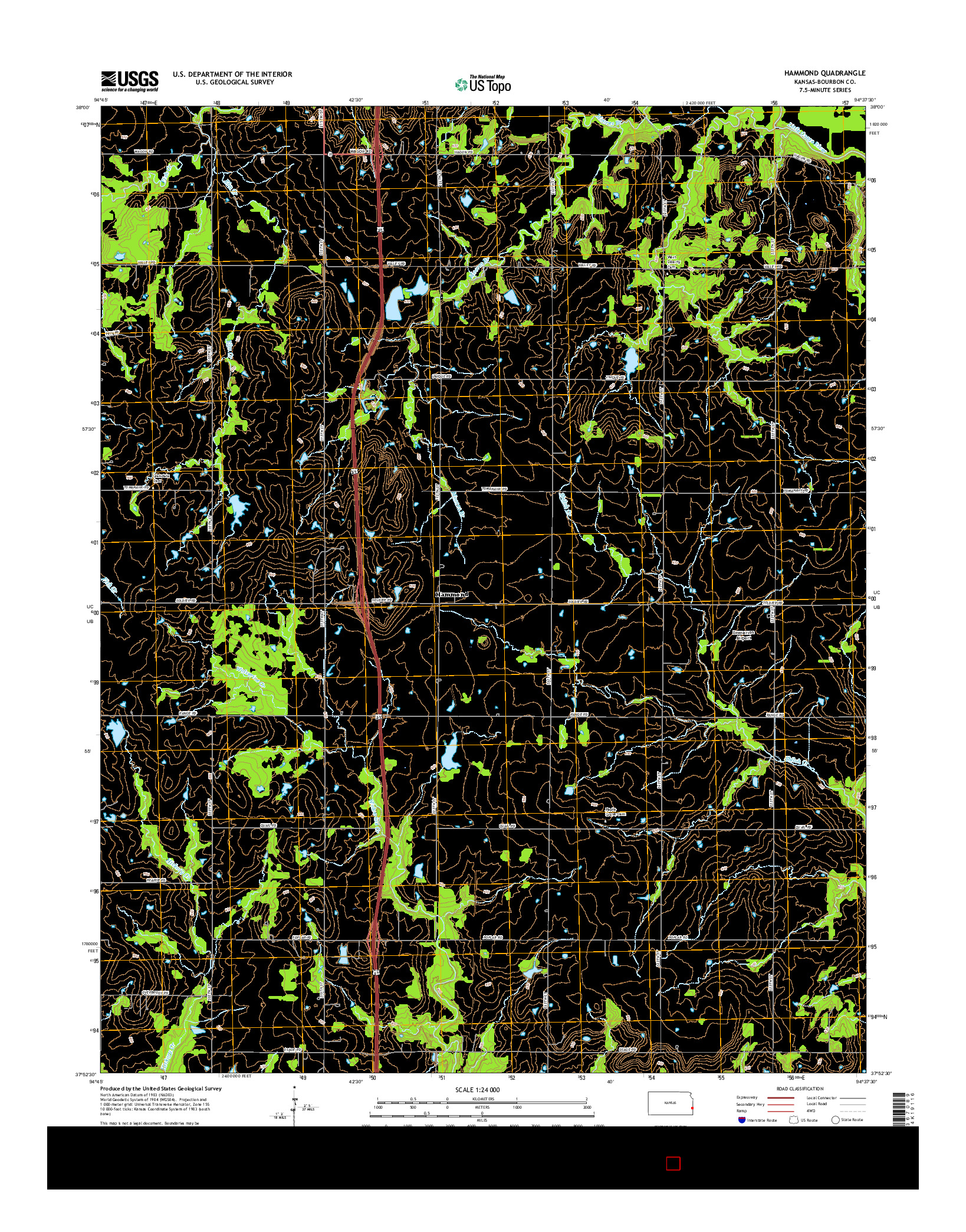 USGS US TOPO 7.5-MINUTE MAP FOR HAMMOND, KS 2015