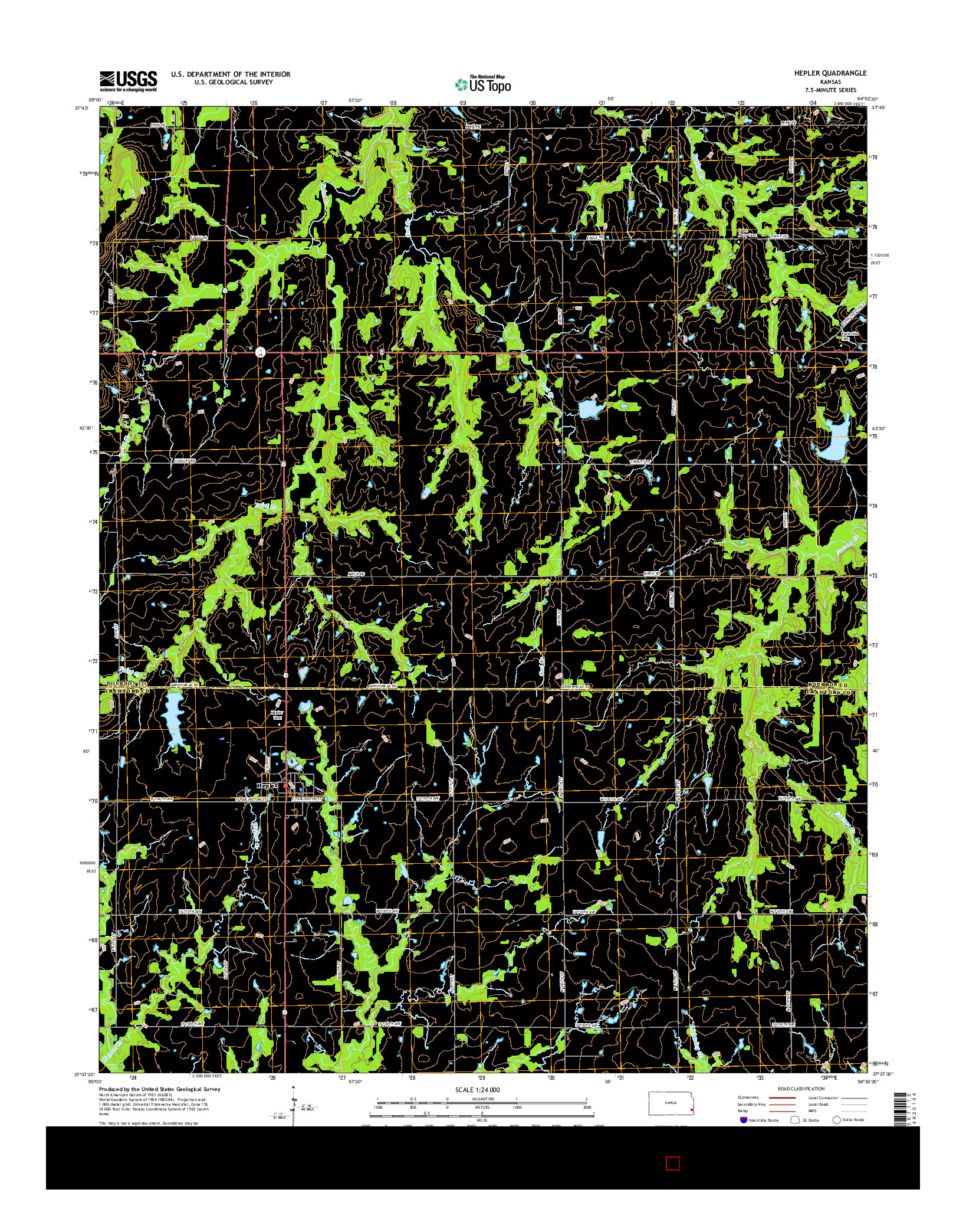 USGS US TOPO 7.5-MINUTE MAP FOR HEPLER, KS 2015