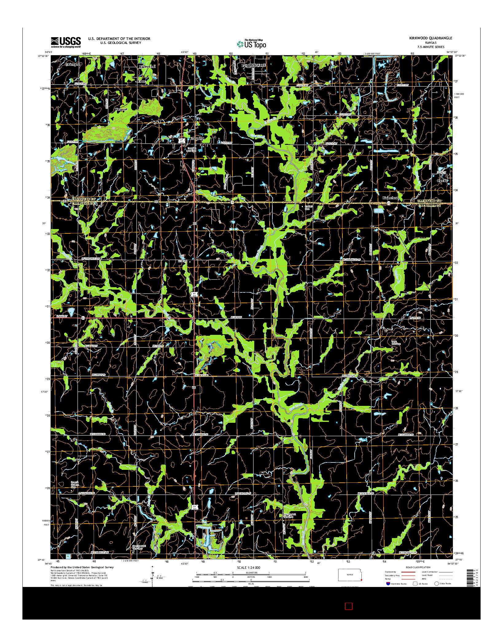 USGS US TOPO 7.5-MINUTE MAP FOR KIRKWOOD, KS 2015