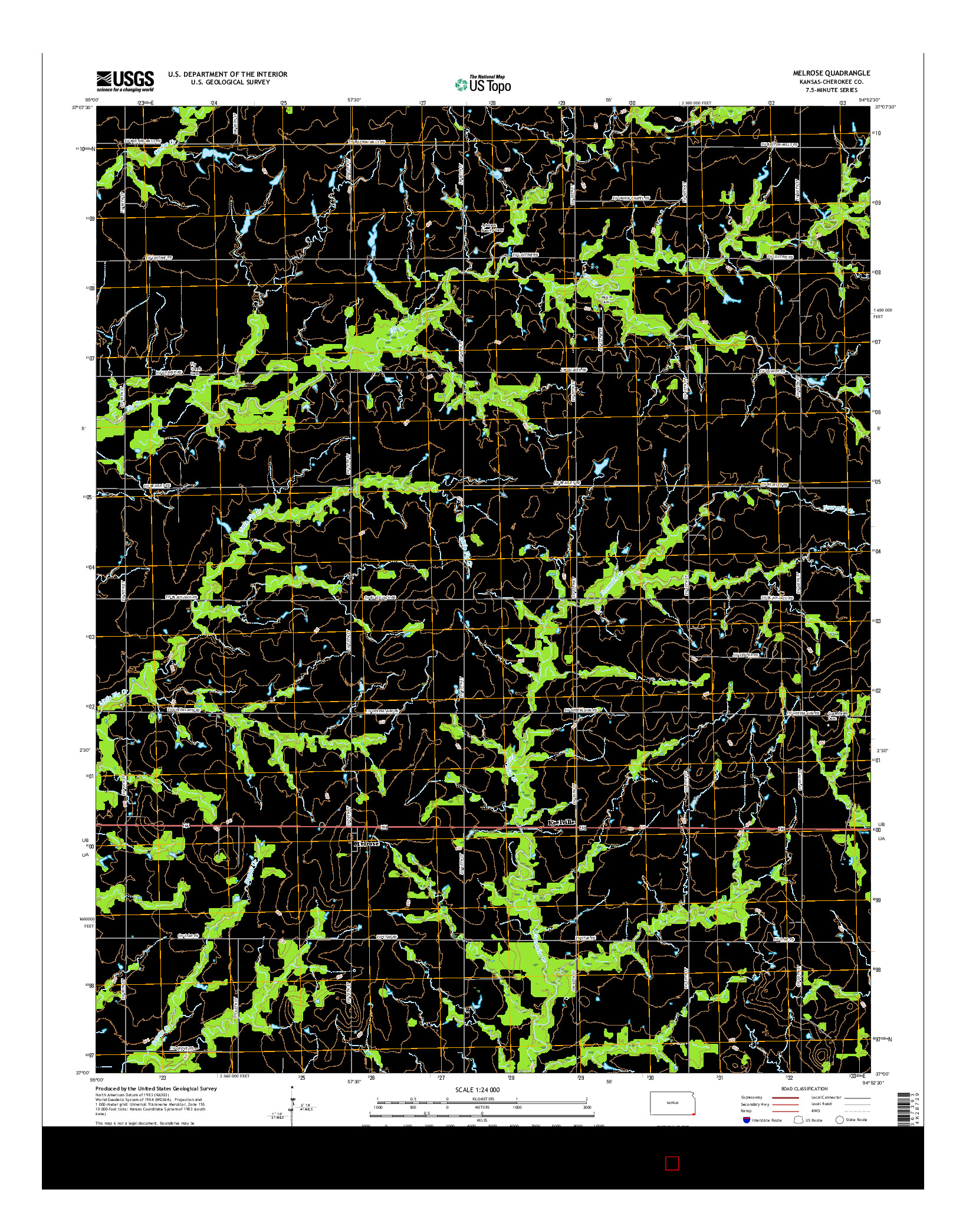 USGS US TOPO 7.5-MINUTE MAP FOR MELROSE, KS 2015